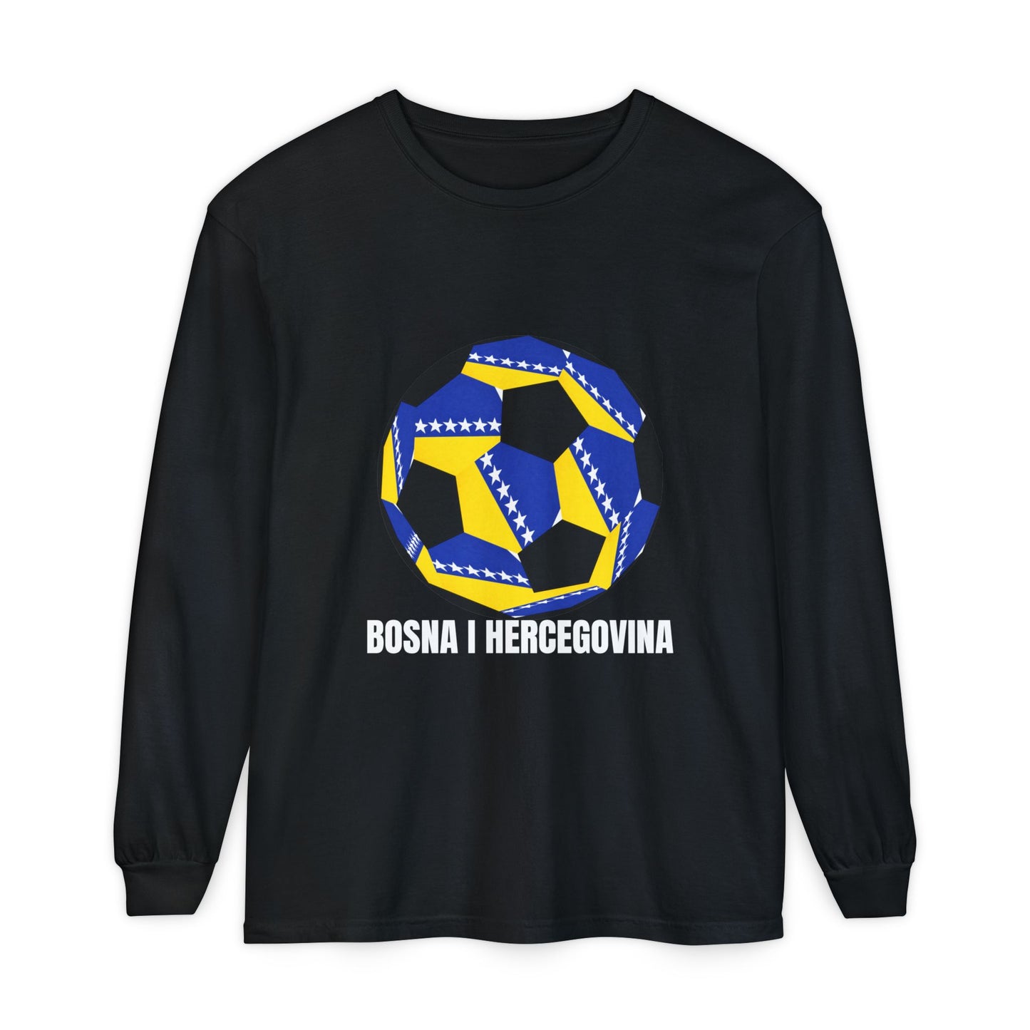 Bosnia Herzegovina Fan Specialty Soccer Ball Design  Long Sleeve Shirt