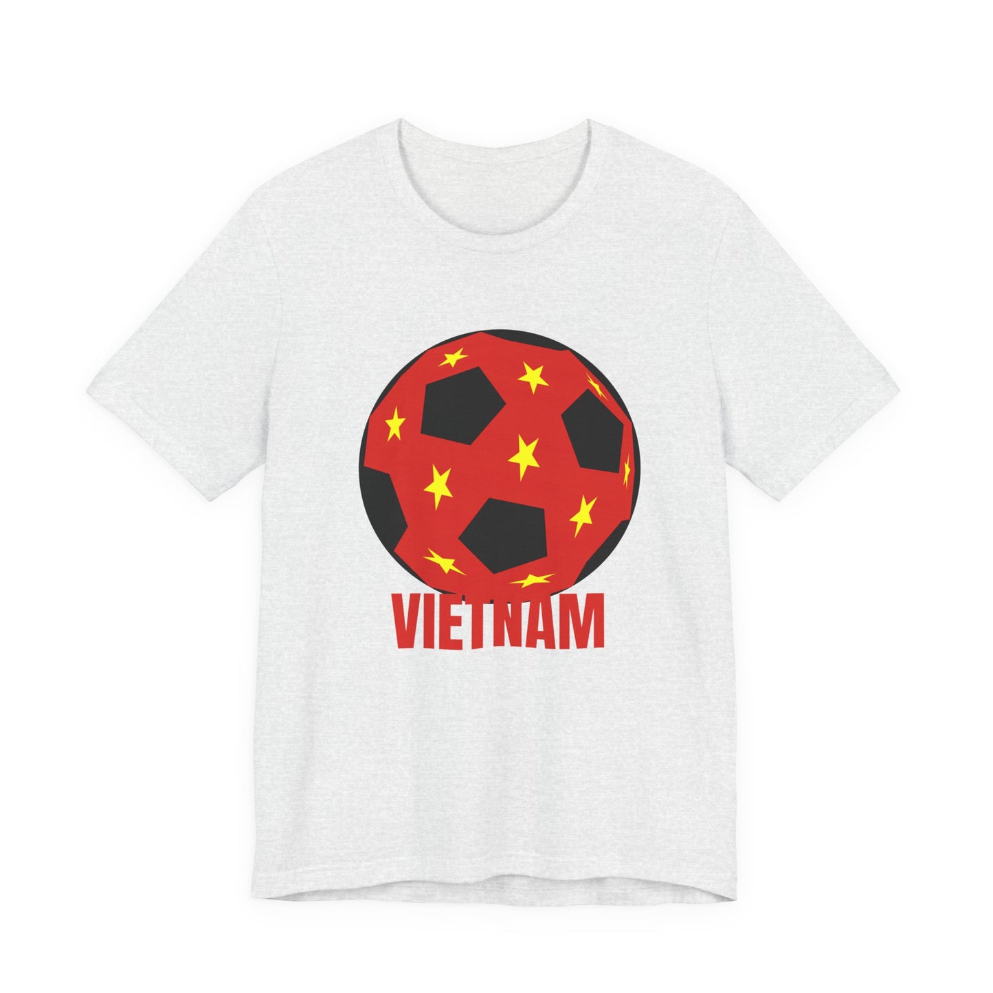 Vietnam Fan Specialty Soccer Ball Design T Shirt Red Text
