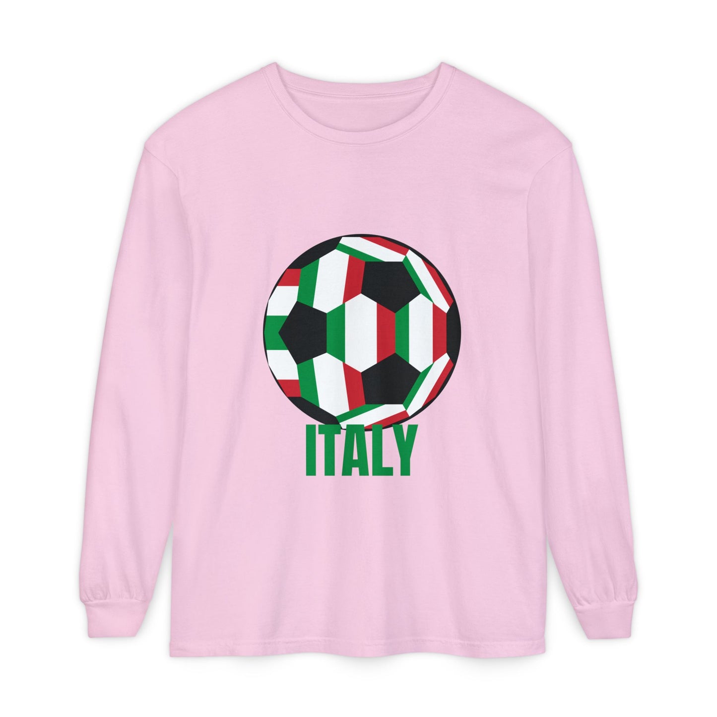 Italy Fan Specialty Soccer Ball Design Long Sleeve Tee