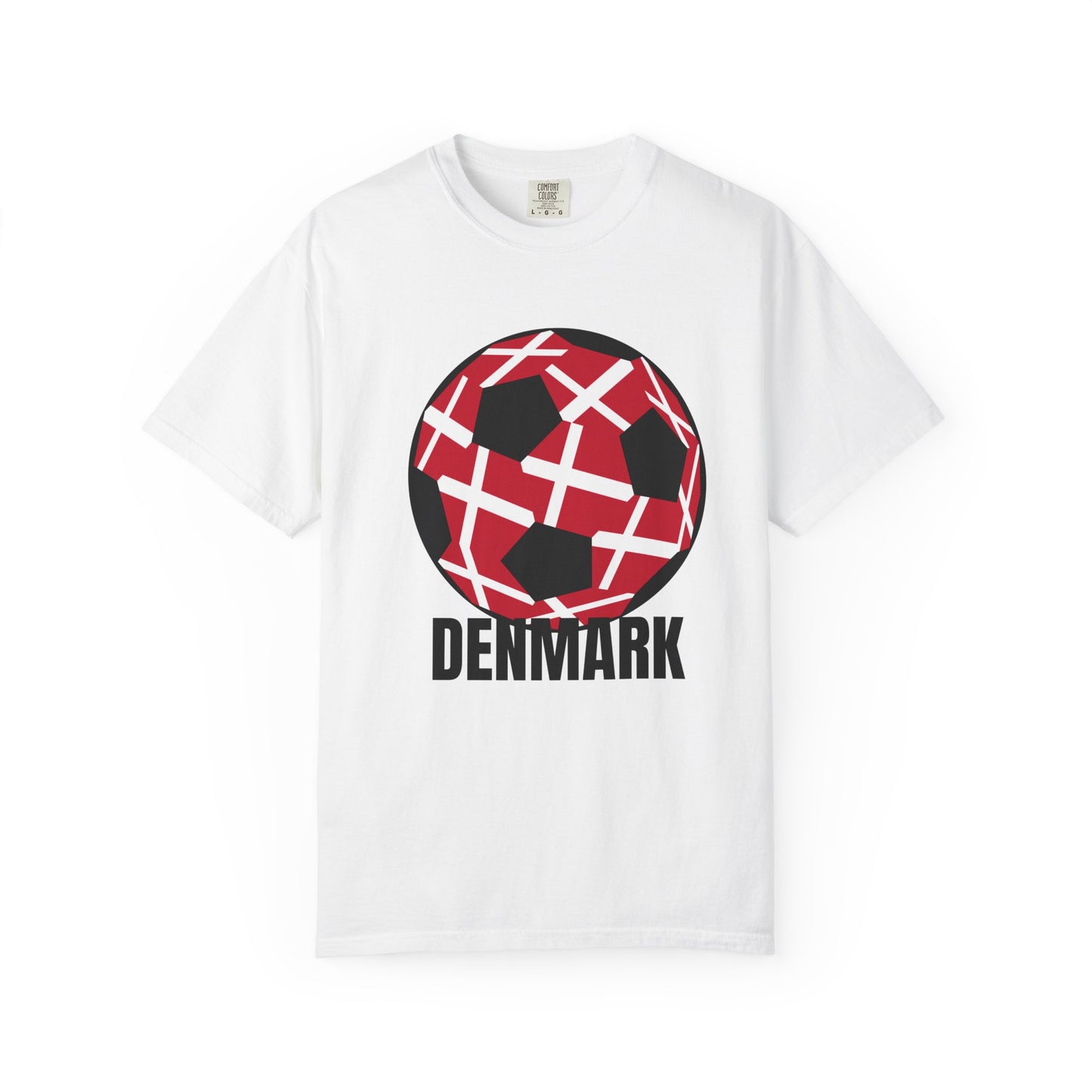Denmark Fan Specialty Soccer Ball Design T Shirt