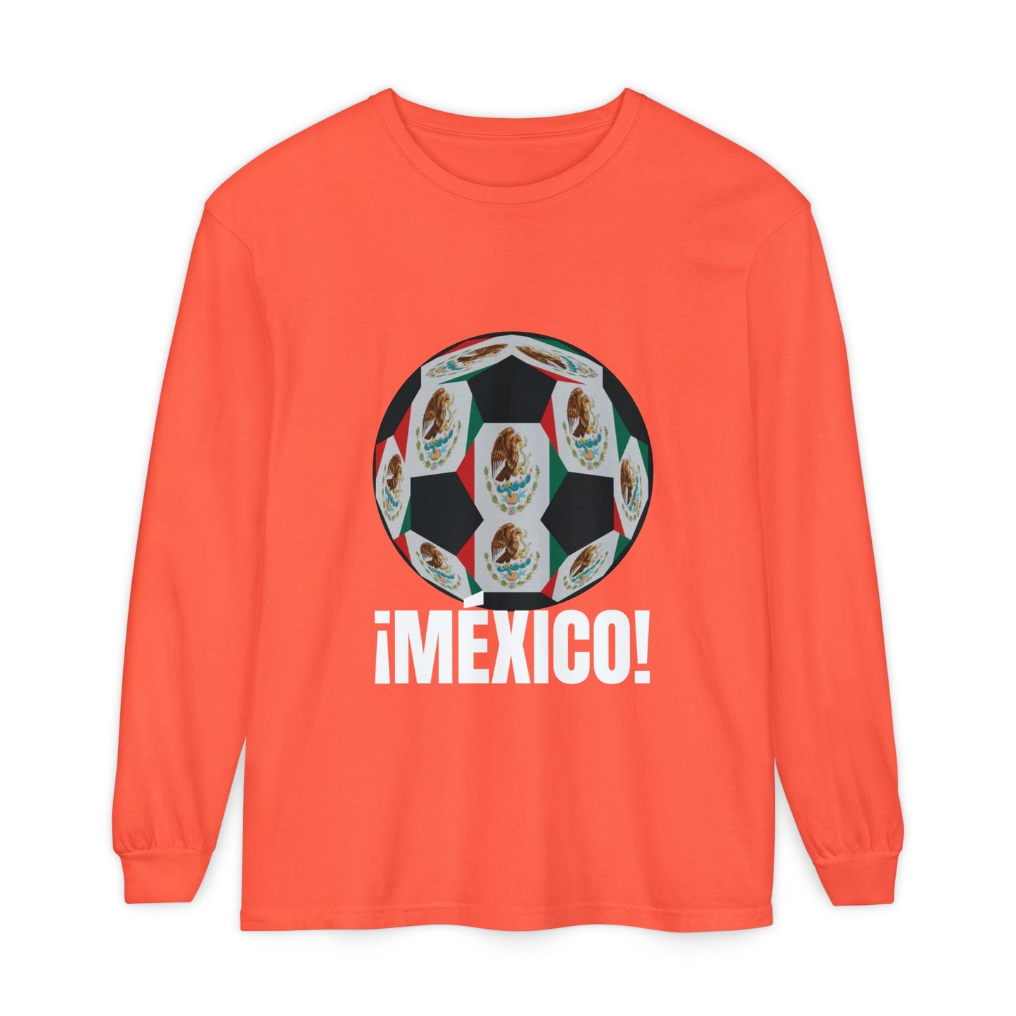 !Mexico! Fan Specialty Soccer Ball Design Long Sleeve Shirt