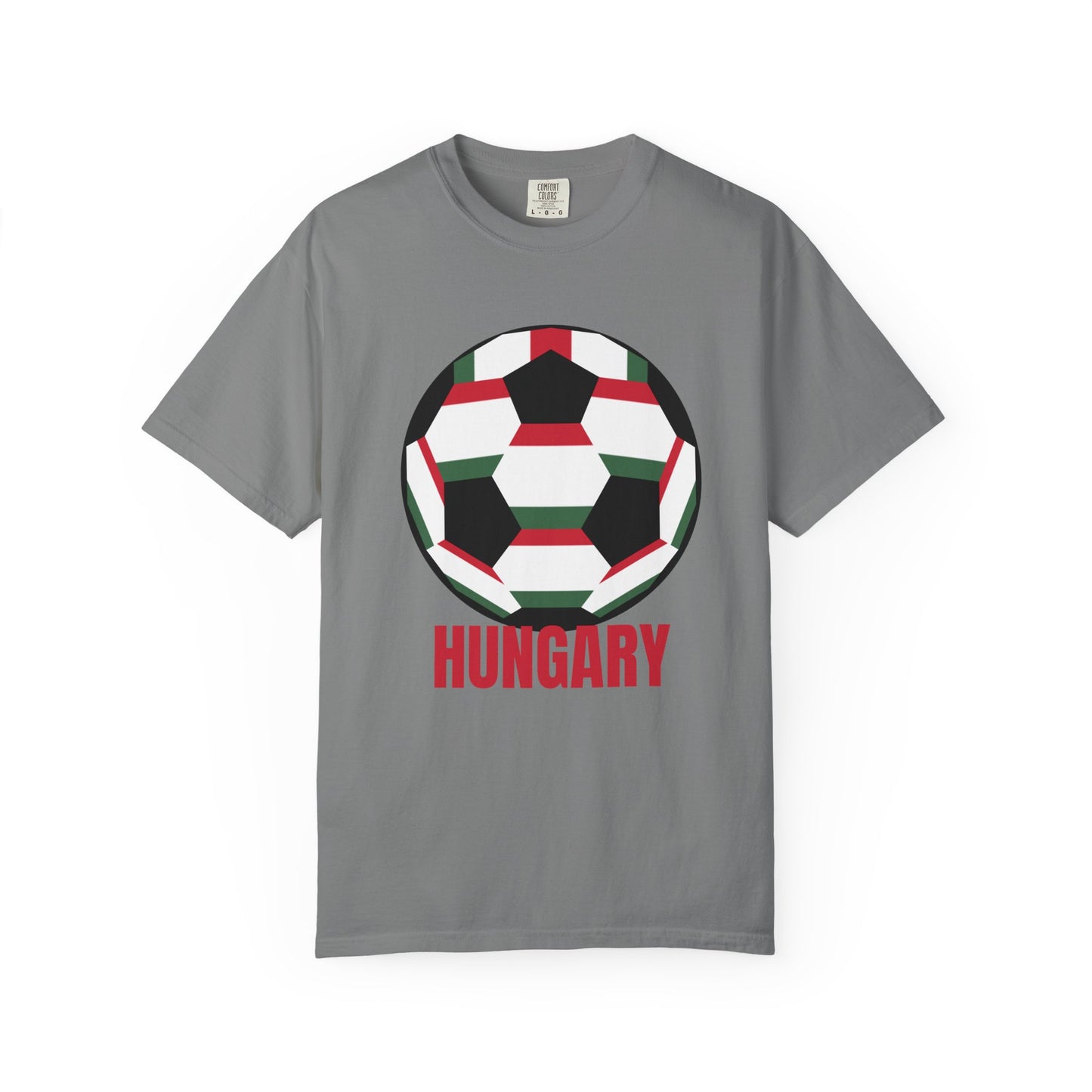 Hungary Fan Specialty Soccer Ball Design T Shirt Red Print