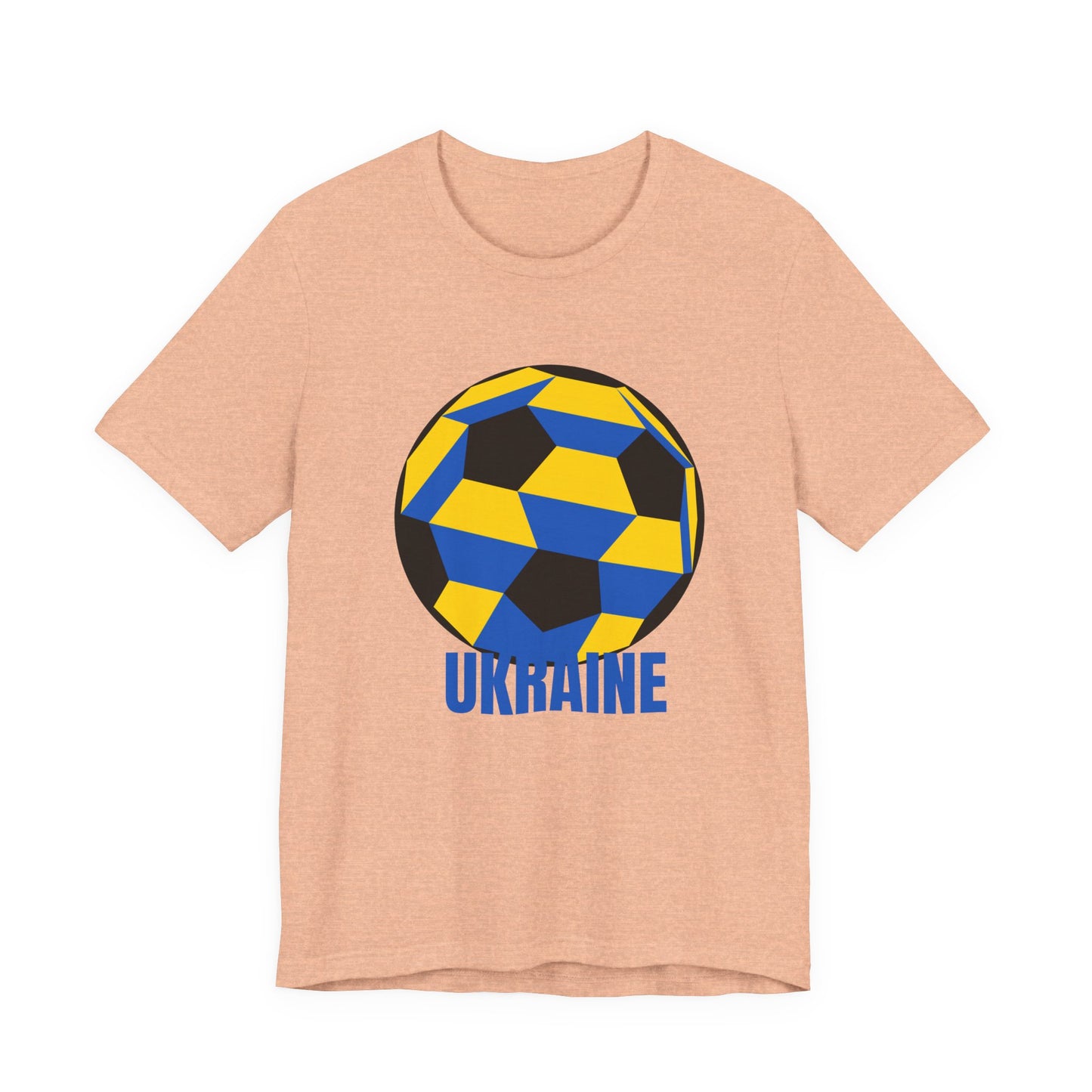 Ukraine Fan Specialty Soccer Ball Design T Shirt Blue Text