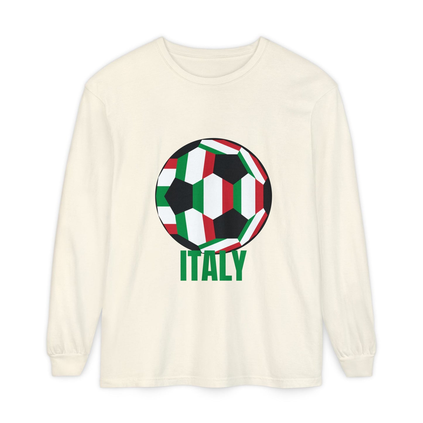 Italy Fan Specialty Soccer Ball Design Long Sleeve Tee