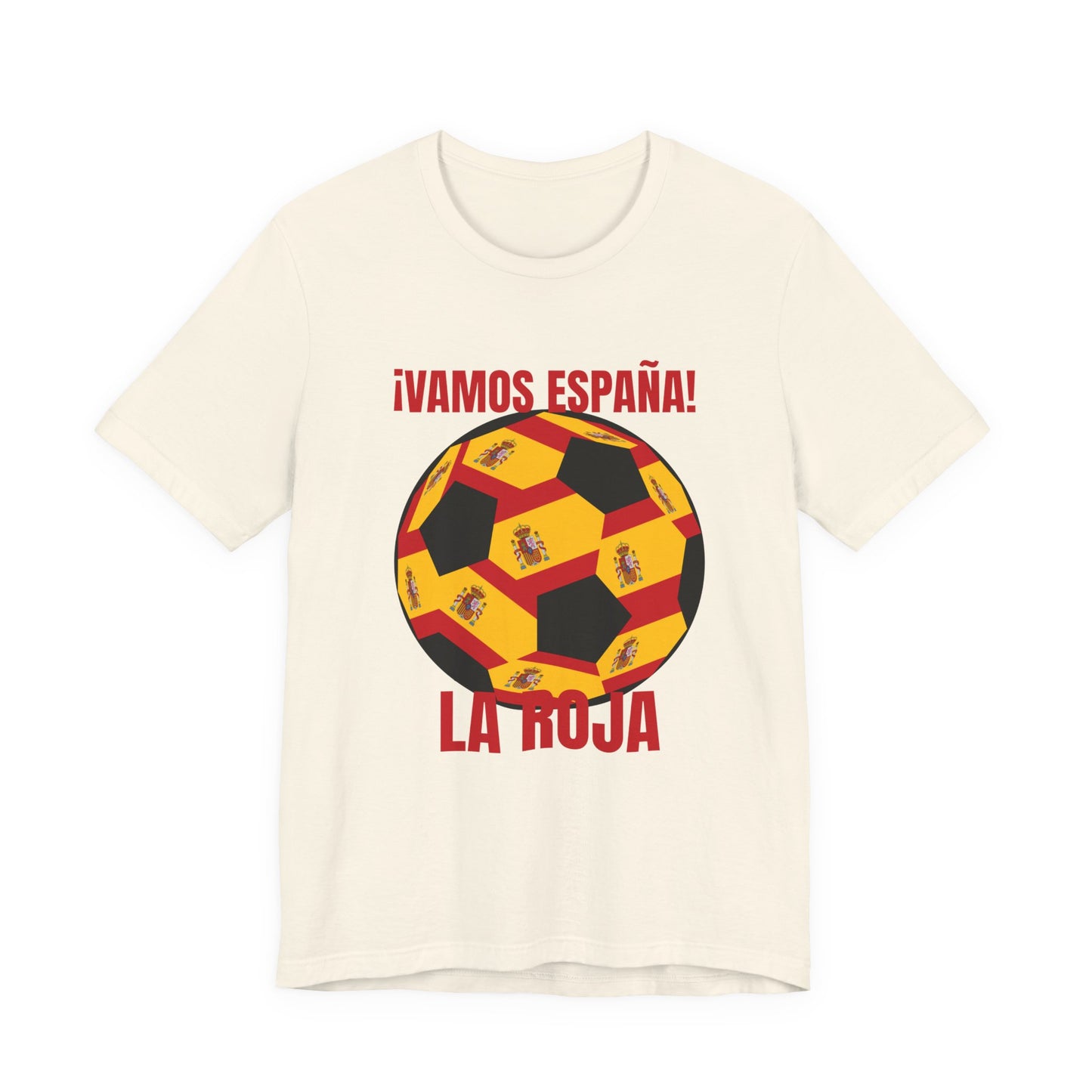La Roja Soccer Tee - ¡Vamos España! Spanish Flag T Shirt Red Text