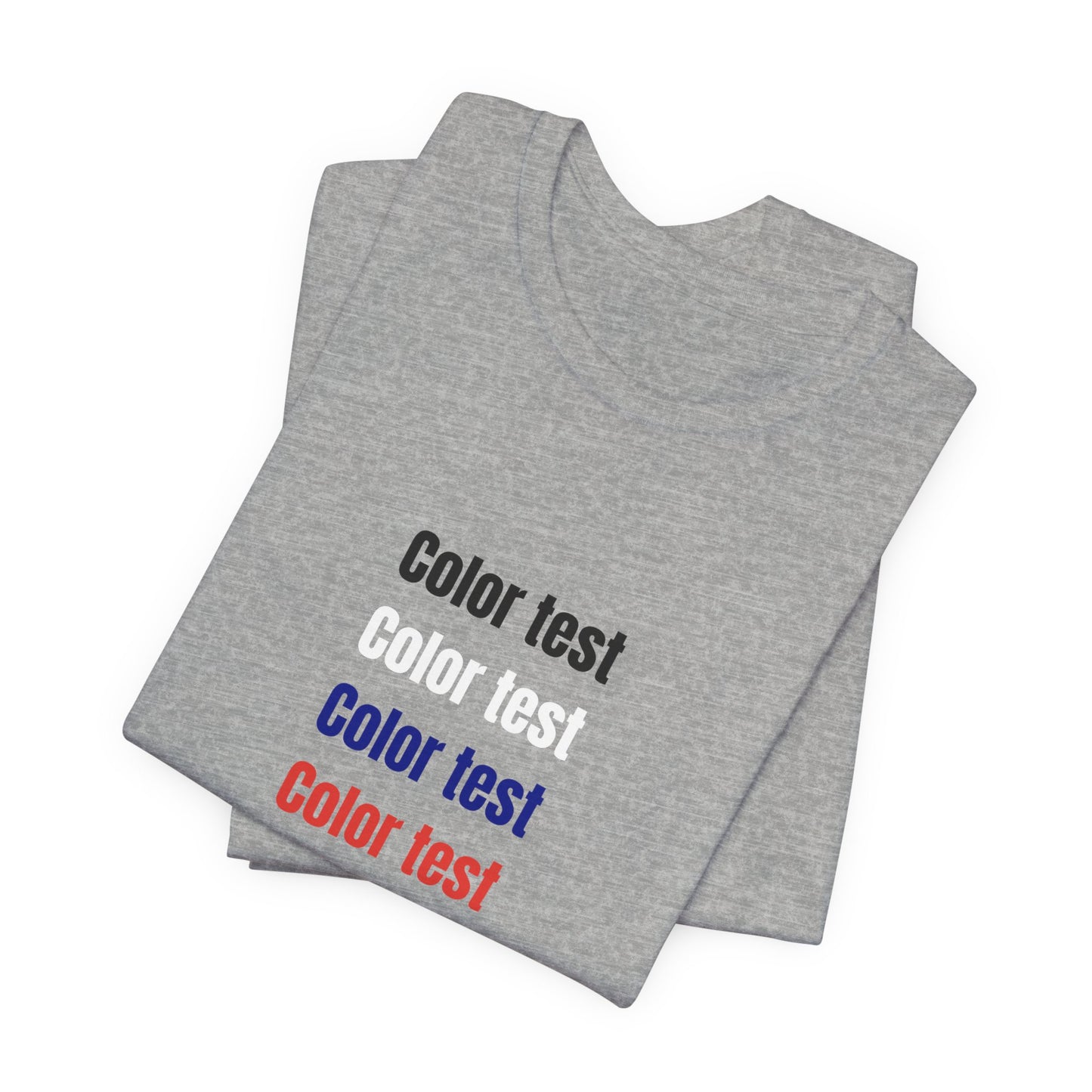 Color Test T-Shirt — Minimal Multicolor Typography Tee