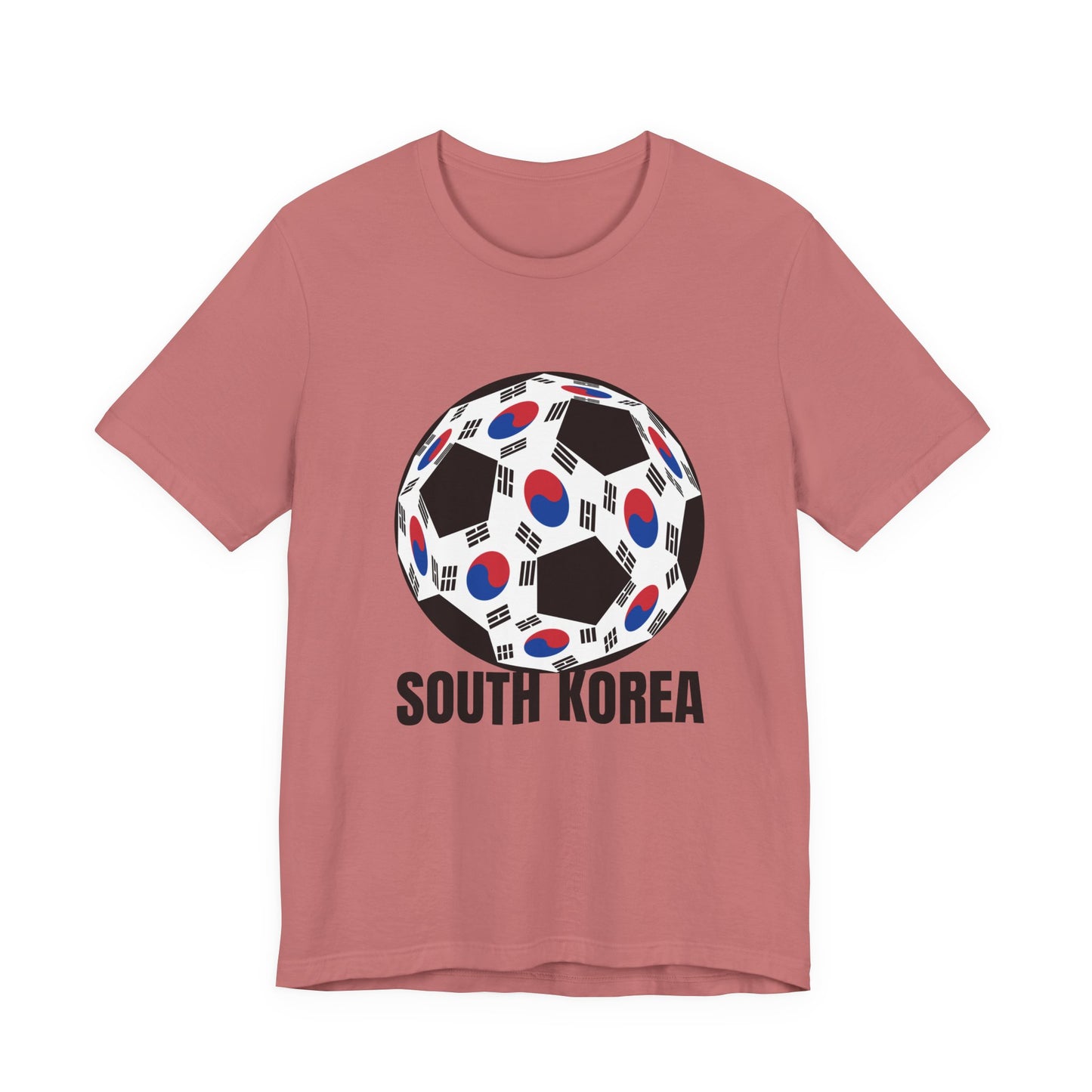 South Korea Fan Specialty Soccer Ball Design T Shirt Black Text