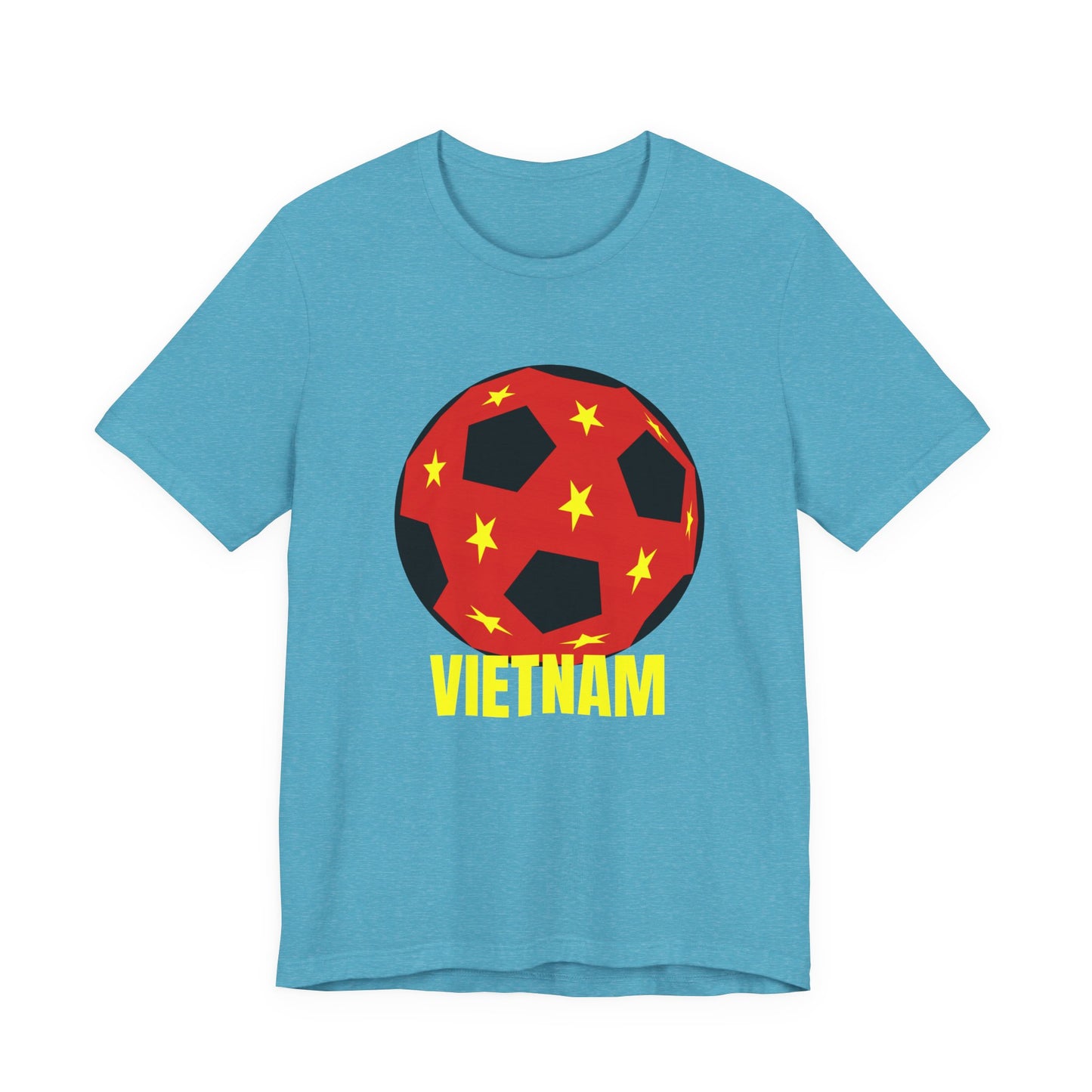 Vietnam Fan Specialty Soccer Ball Design T Shirt Red Text