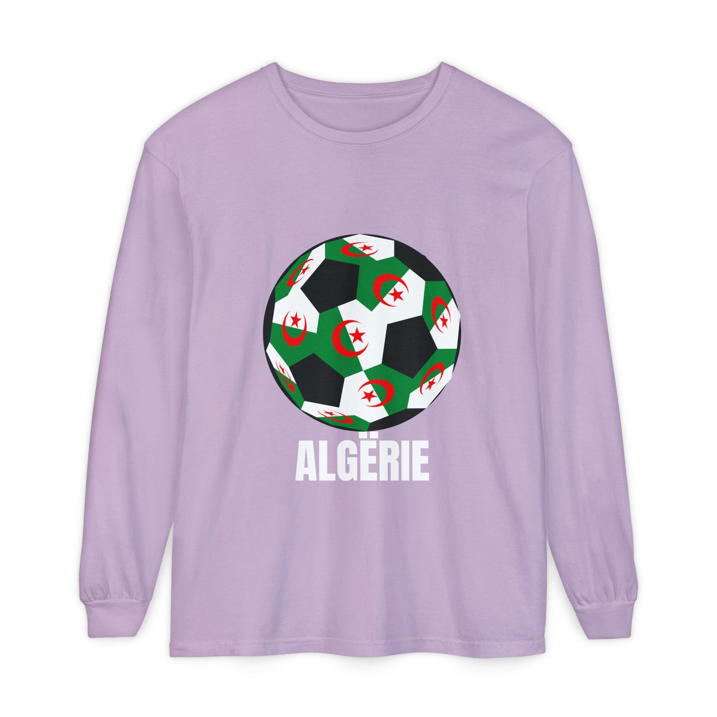 ALGËRIE Fan Specialty Soccer Ball Design Long Sleeve T-Shirt