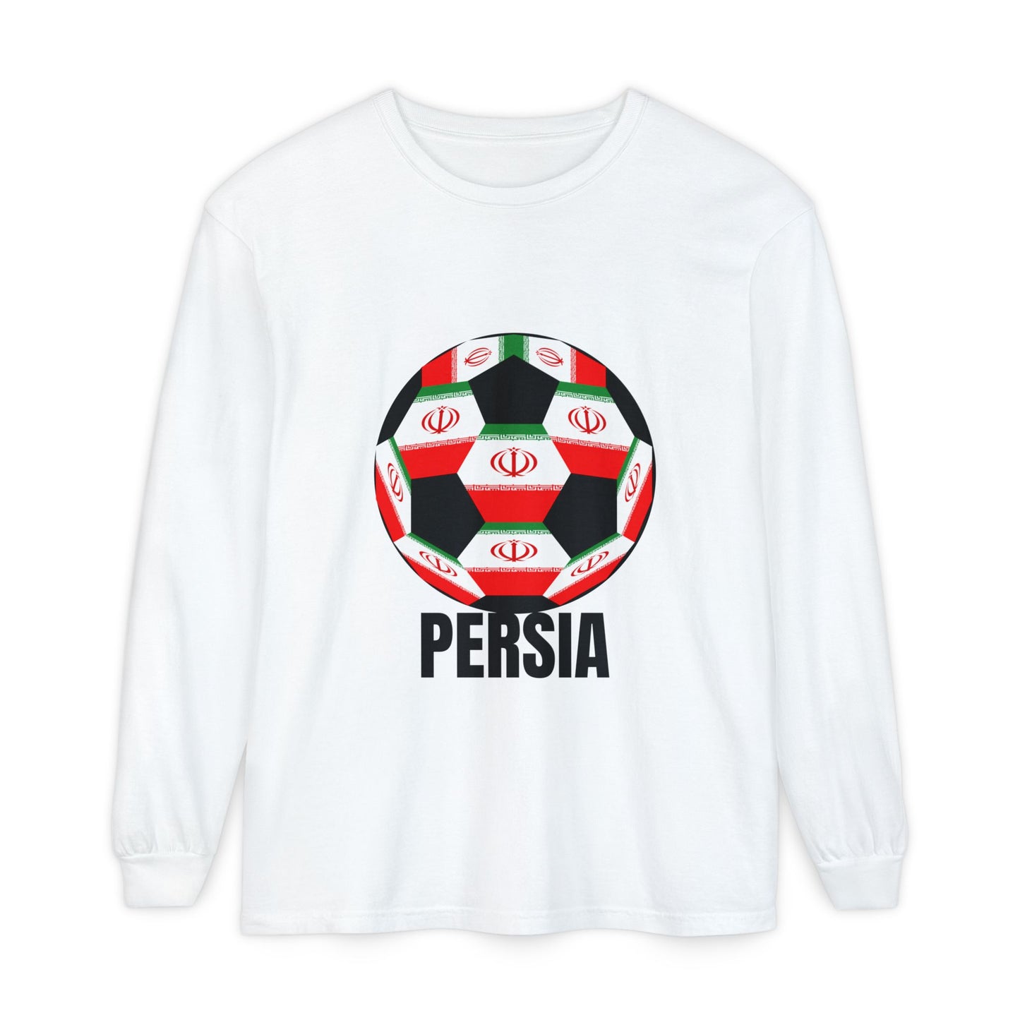Persia Fan Specialty Soccer Ball Design  Long Sleeve Tee