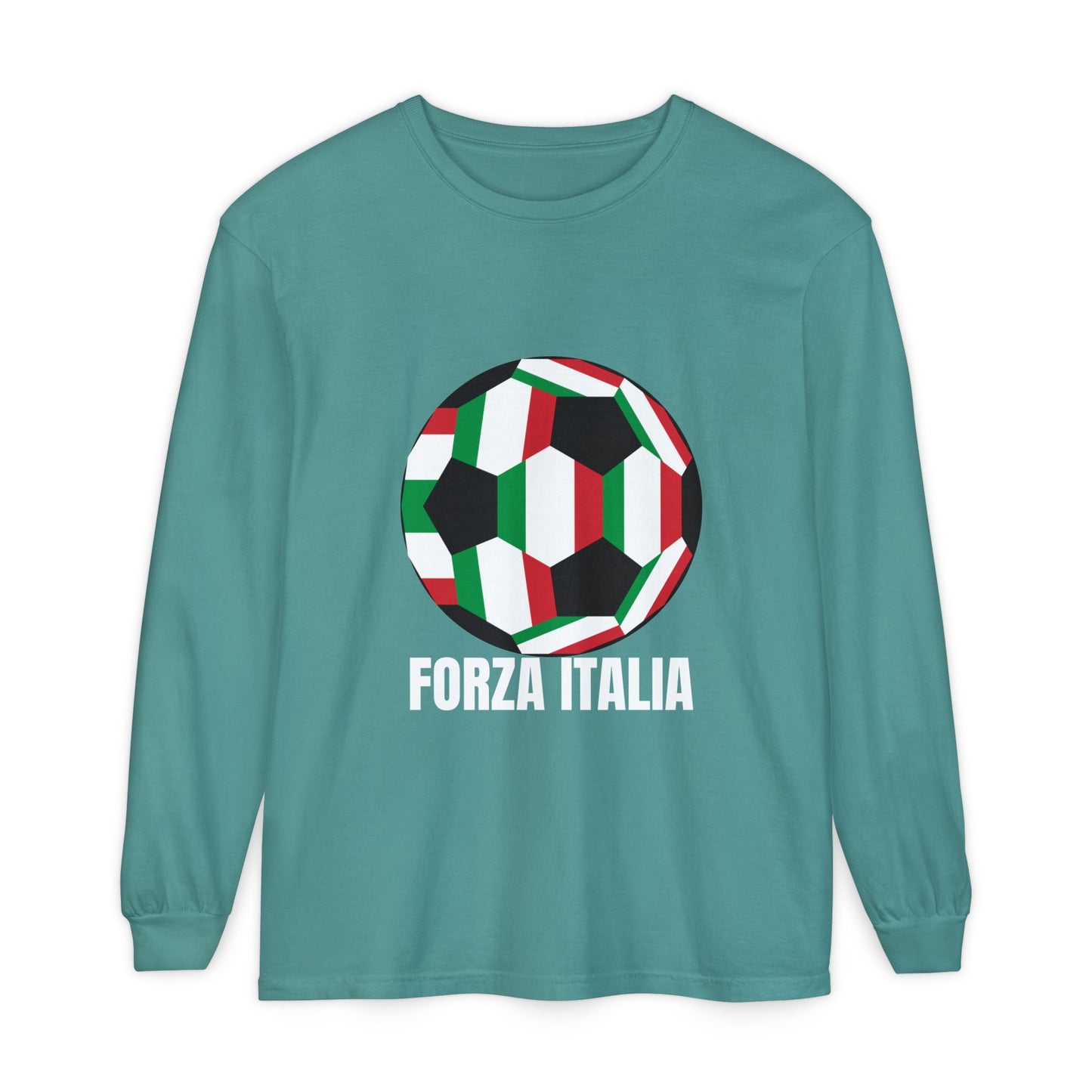 Forza Italia Fan Specialty Soccer Ball Design Long Sleeve Tee