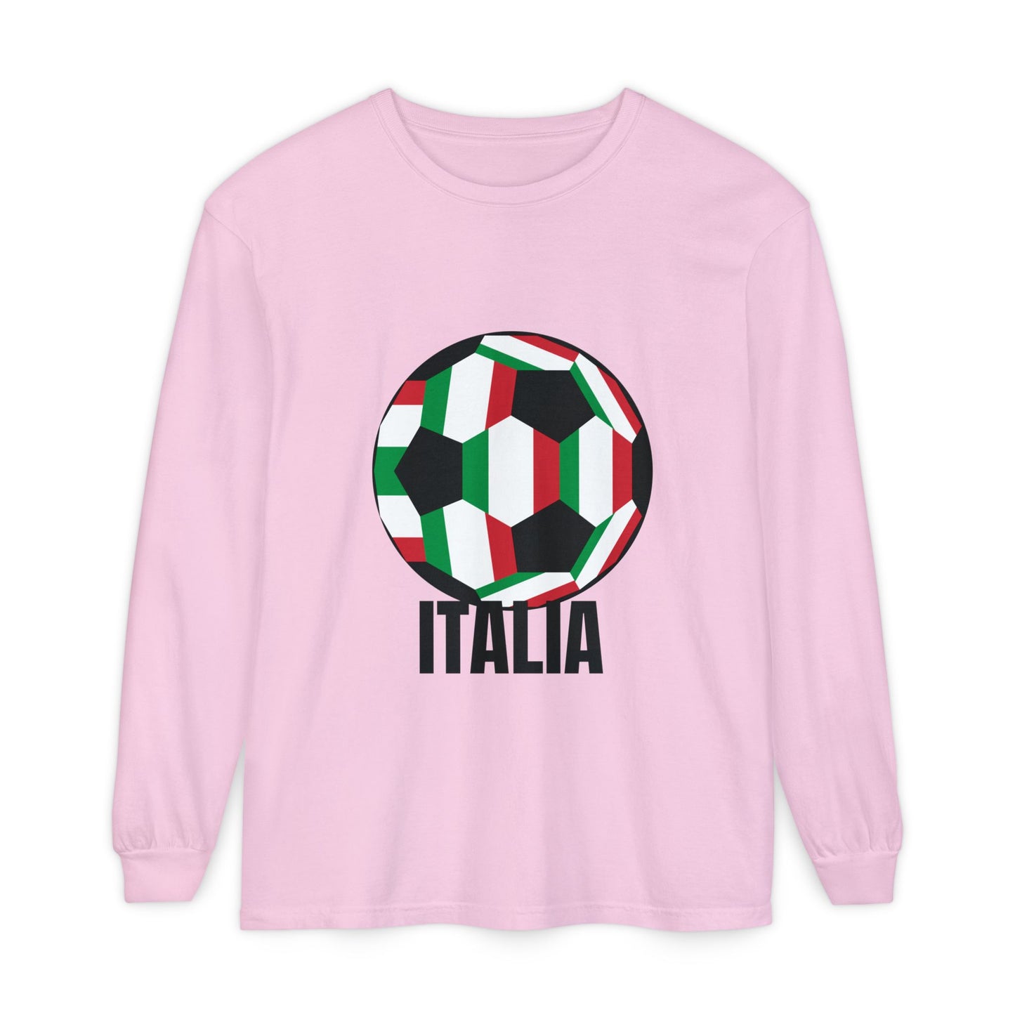 Italia Fan Specialty Soccer Ball Design Long Sleeve Tee