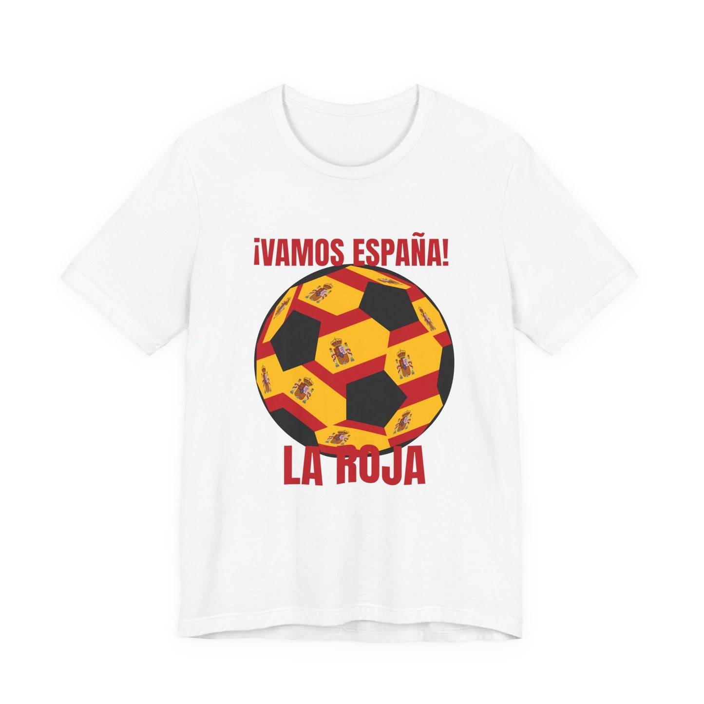 La Roja Soccer Tee - ¡Vamos España! Spanish Flag T Shirt Red Text