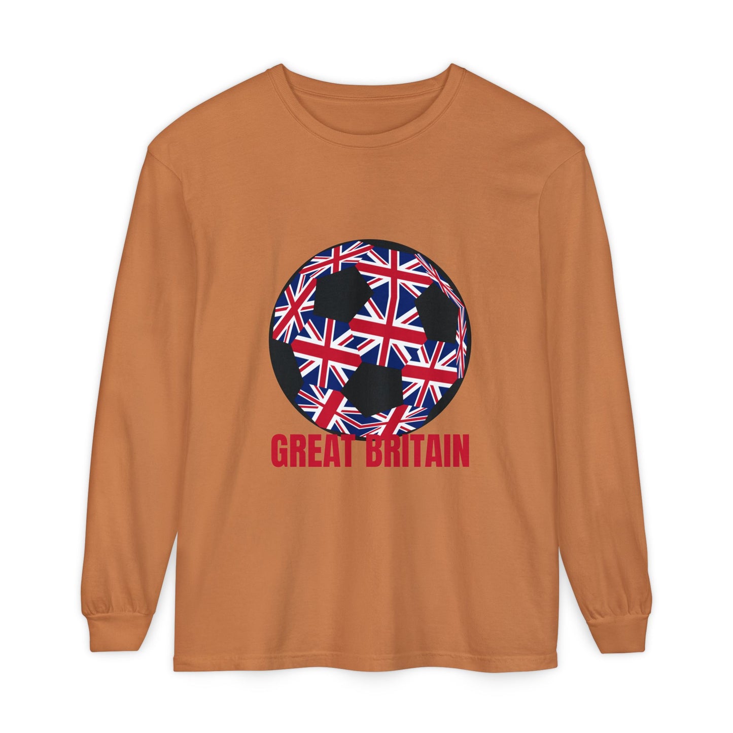 Great Britain Fan Specialty Soccer Ball Design  Long Sleeve Tee
