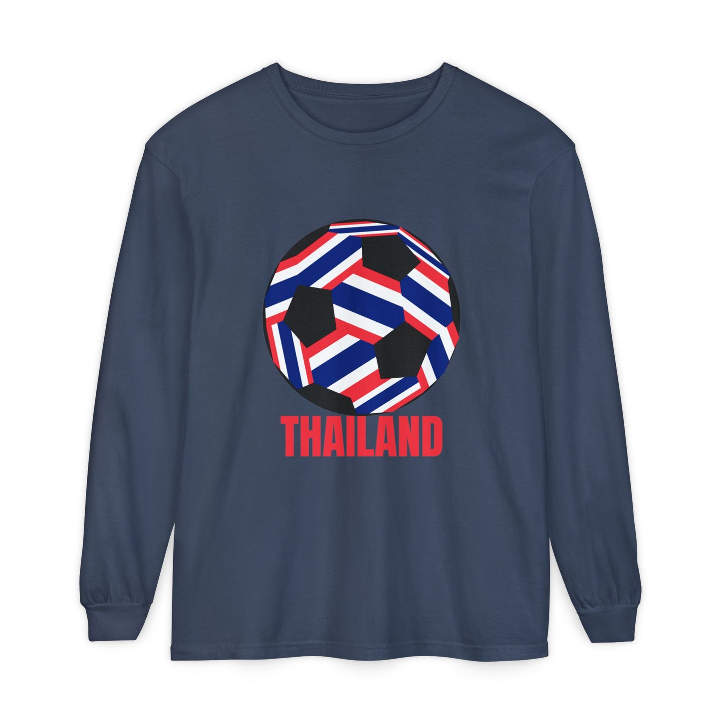 Thailand Fan Specialty Soccer Ball Design Long Sleeve T-Shirt