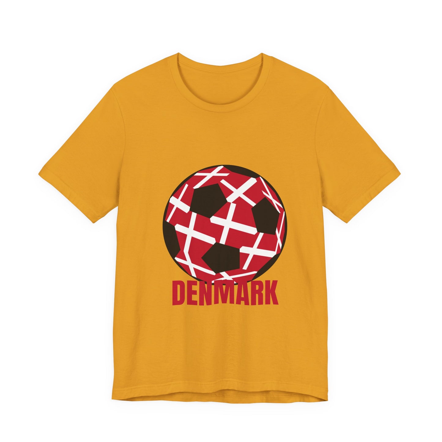 Denmark Fan Specialty Soccer Ball Design Sleeve Tee