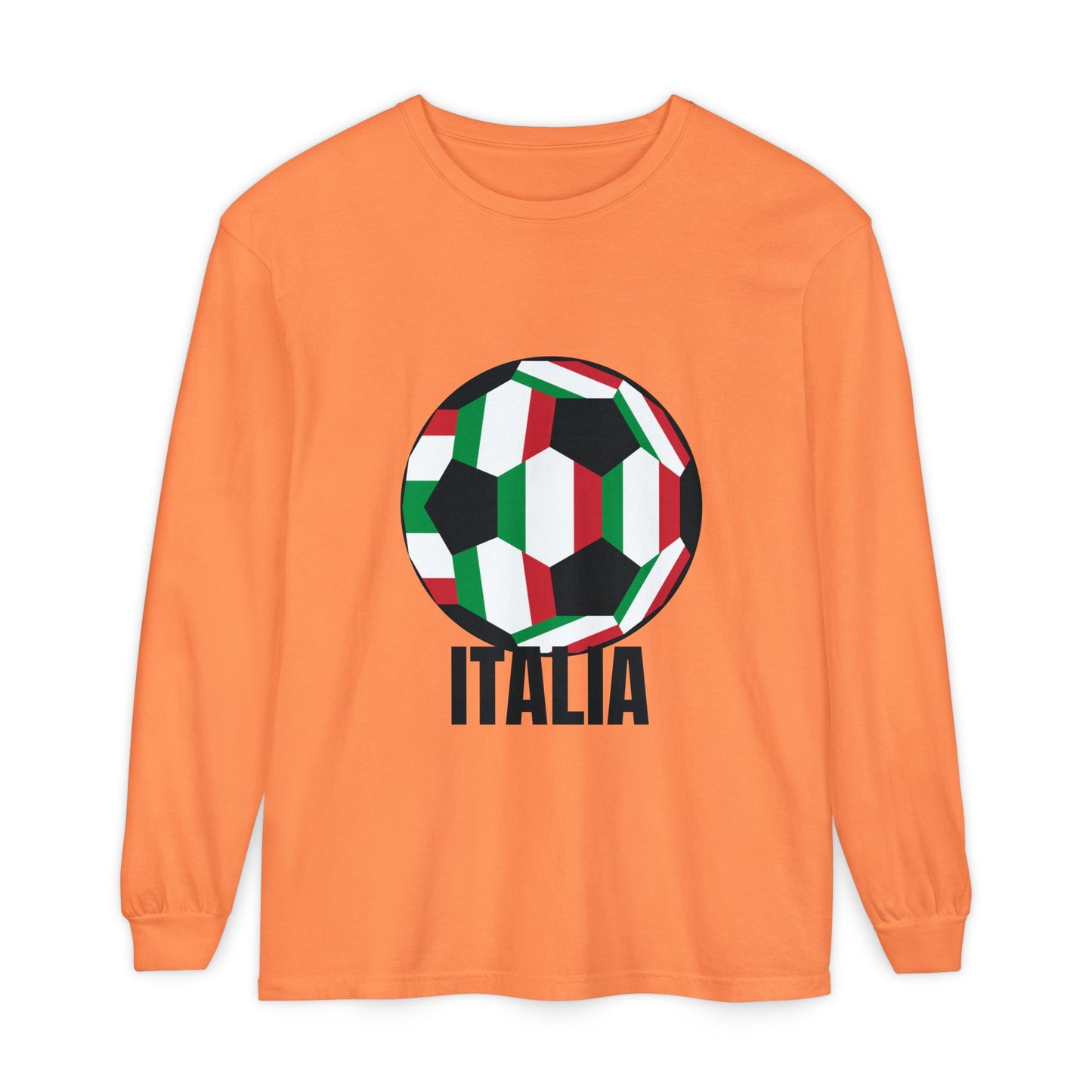Italia Fan Specialty Soccer Ball Design Long Sleeve Tee