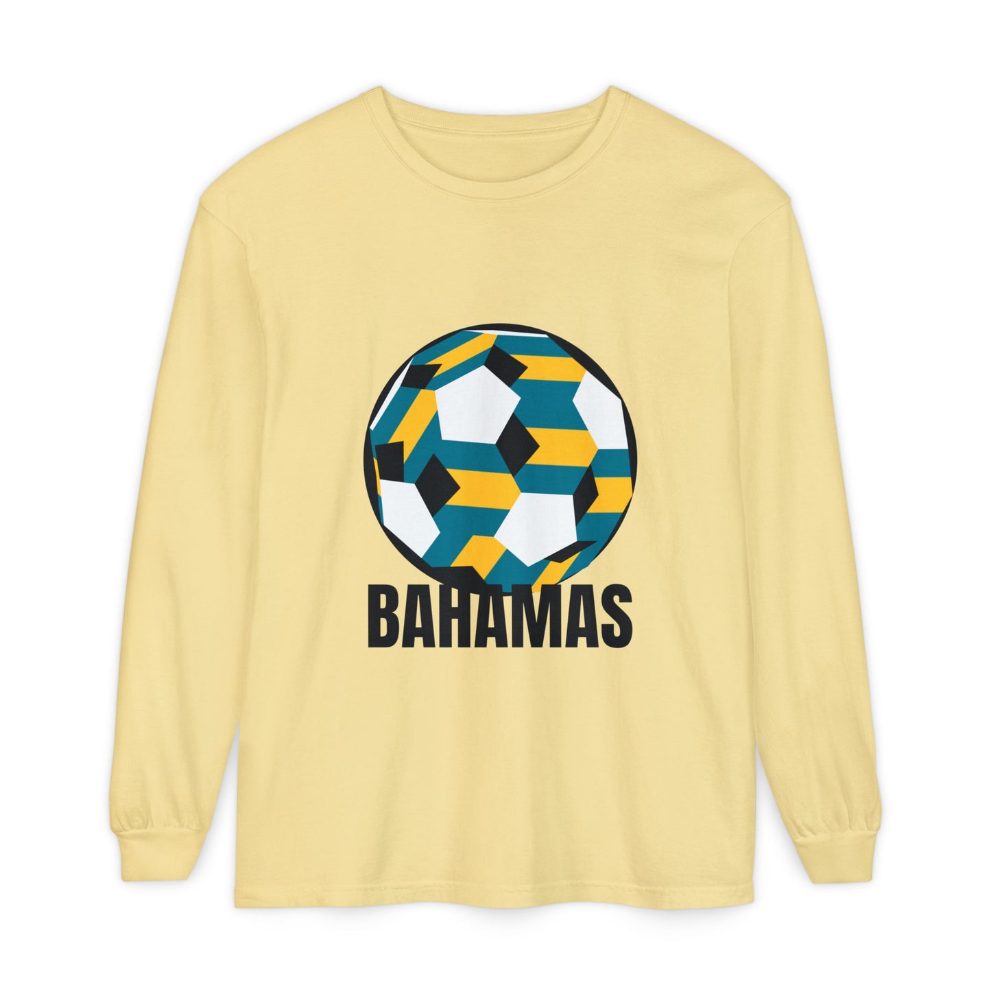 Bahamas Fan Specialty Soccer Ball Design Long Sleeve Shirt