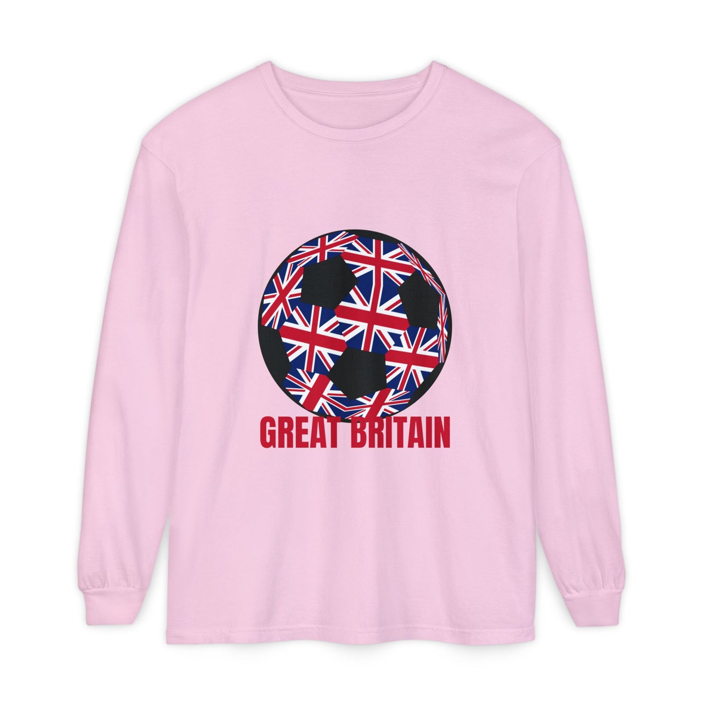Great Britain Fan Specialty Soccer Ball Design  Long Sleeve Tee