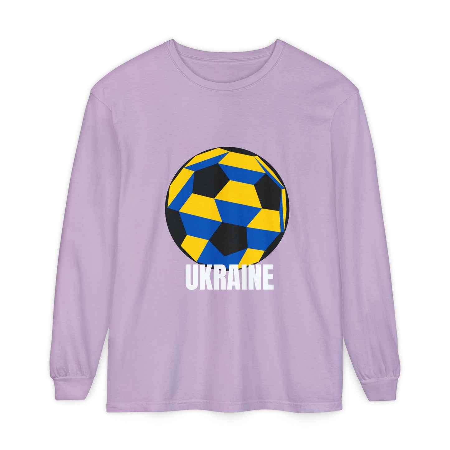 Ukraine Fan Specialty Soccer Ball Design  Long Sleeve Tee