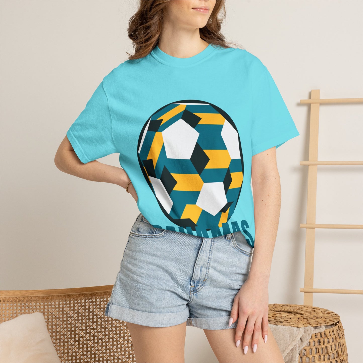 Bahamas Fan Specialty Soccer Ball Design T Shirt
