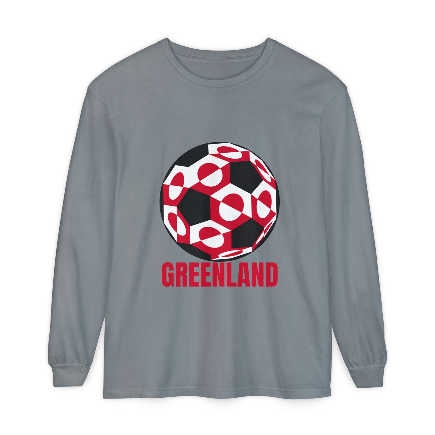 Greenland Fan Specialty Soccer Ball Design Long Sleeve Shirt