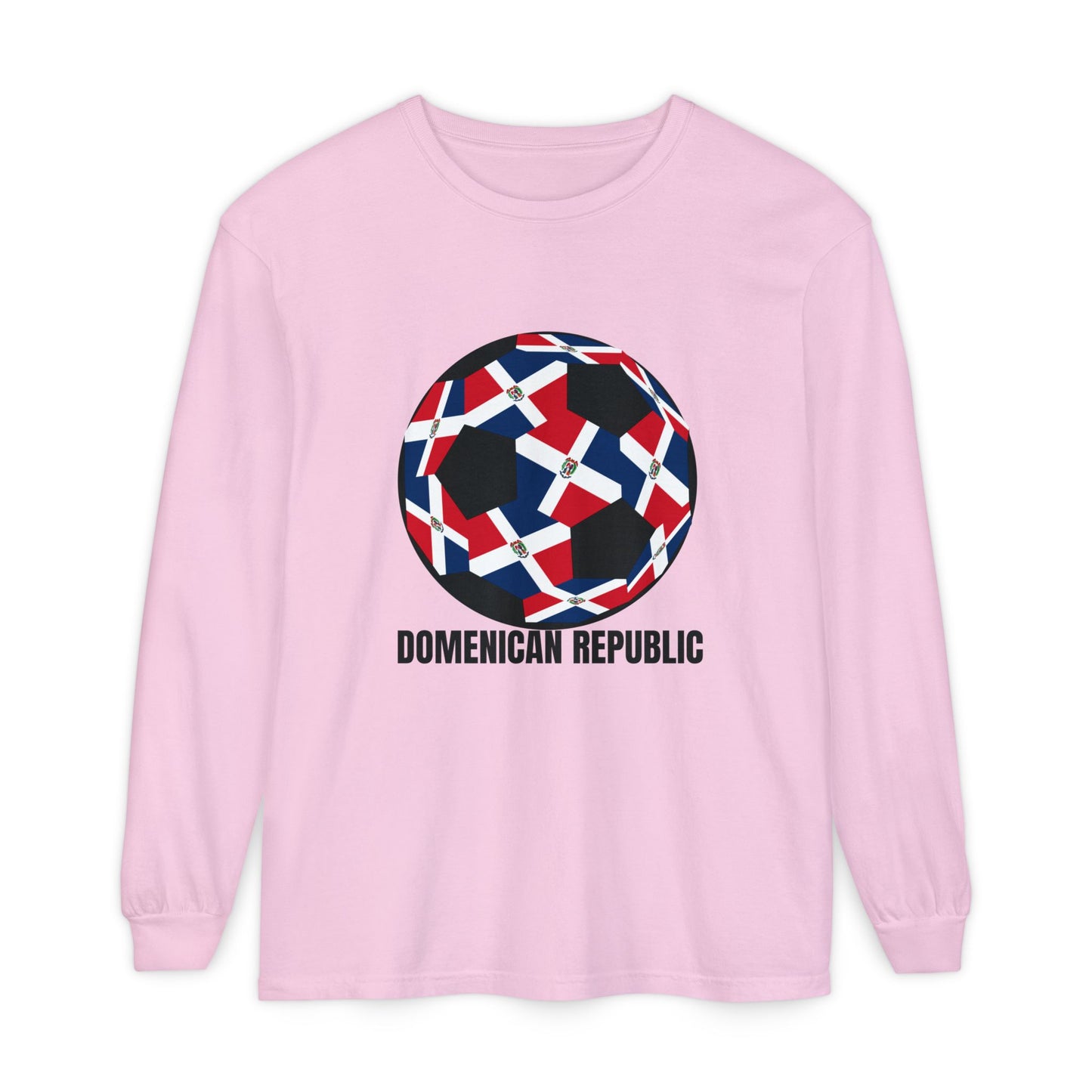 Domenican Republic Fan Specialty Soccer Ball Design Long Sleeve Tee