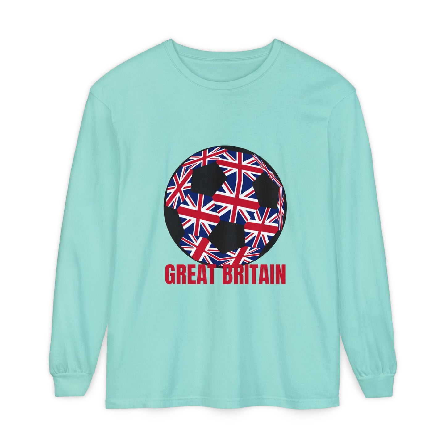 Great Britain Fan Specialty Soccer Ball Design  Long Sleeve Tee