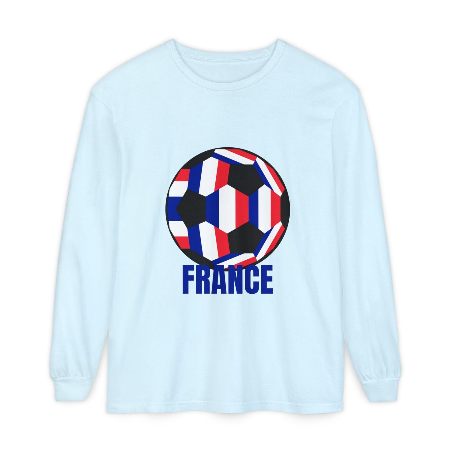 France Fan Specialty Soccer Ball Design Long Sleeve Shirt