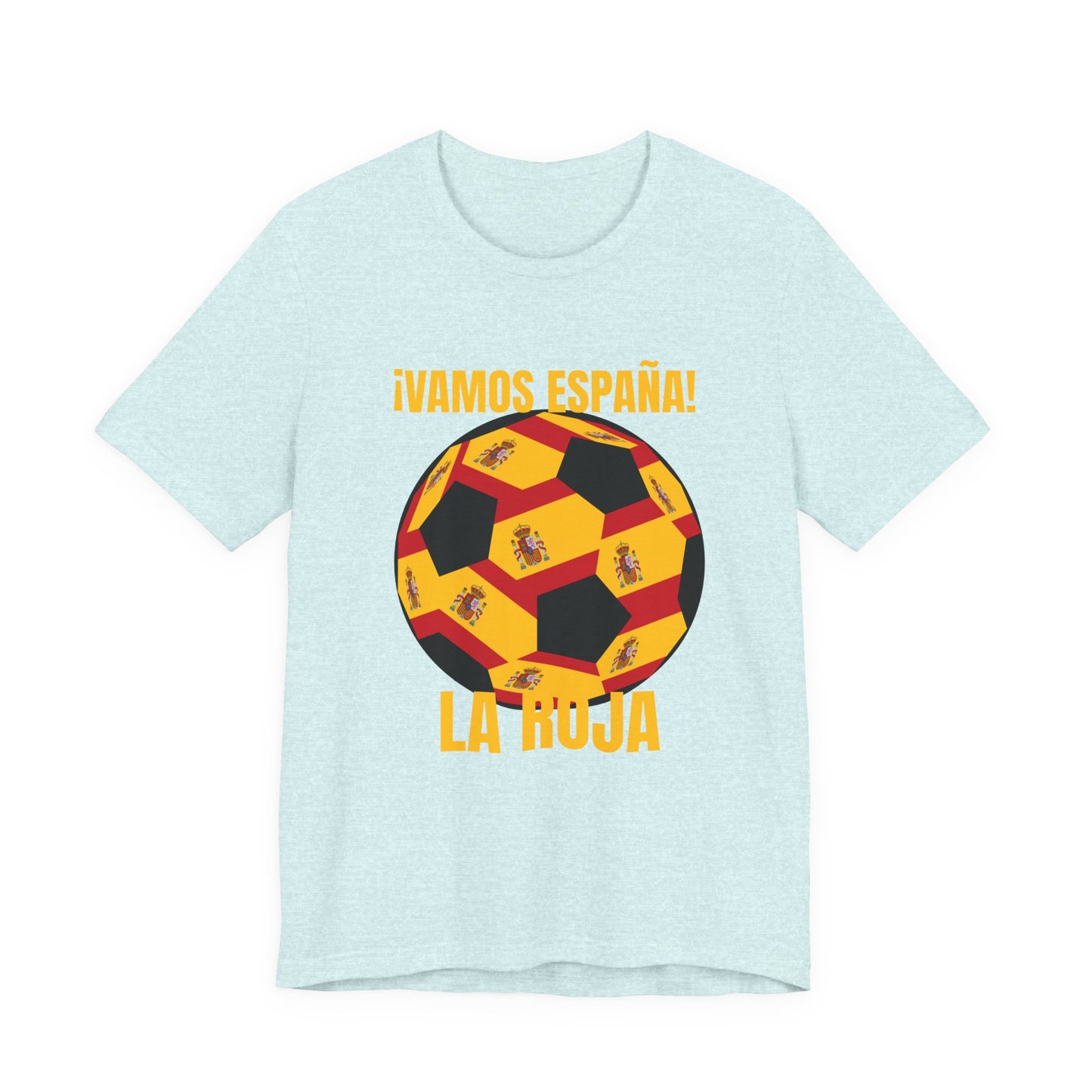 La Roja Soccer T‑Shirt - "¡Vamos España!" Spanish  T Shirt Gold Text