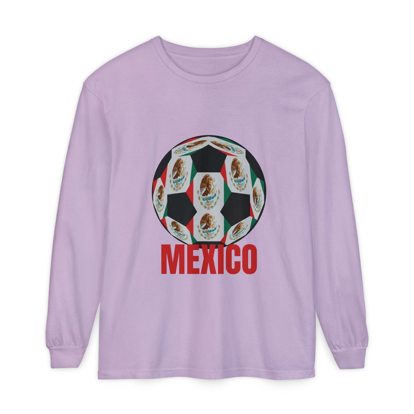 Mexico Fan Specialty Soccer Ball Design  Long Sleeve Tee