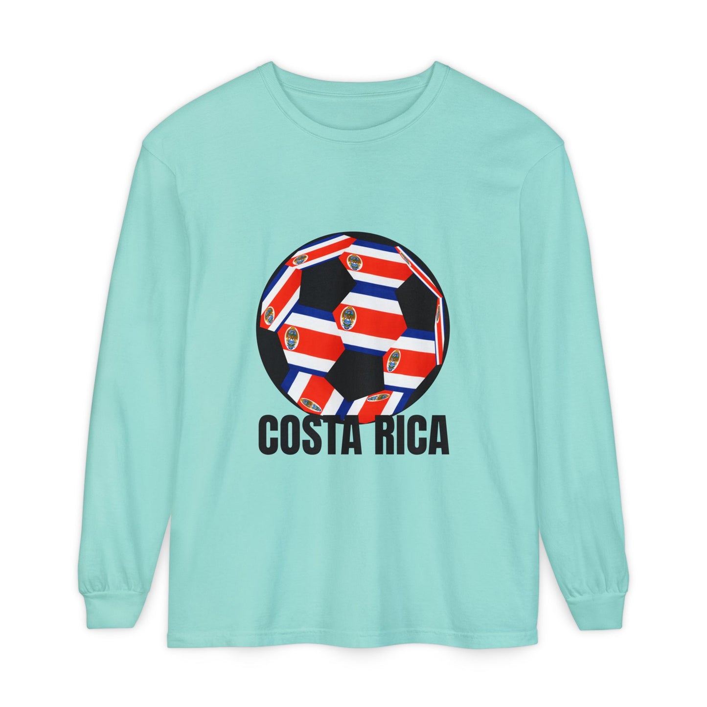 Costa Rica Fan Specialty Soccer Ball Long Sleeve Tee