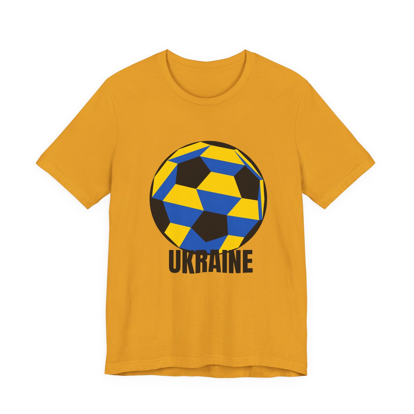 Ukraine Fan Specialty Soccer Ball Design T Shirt Black Text