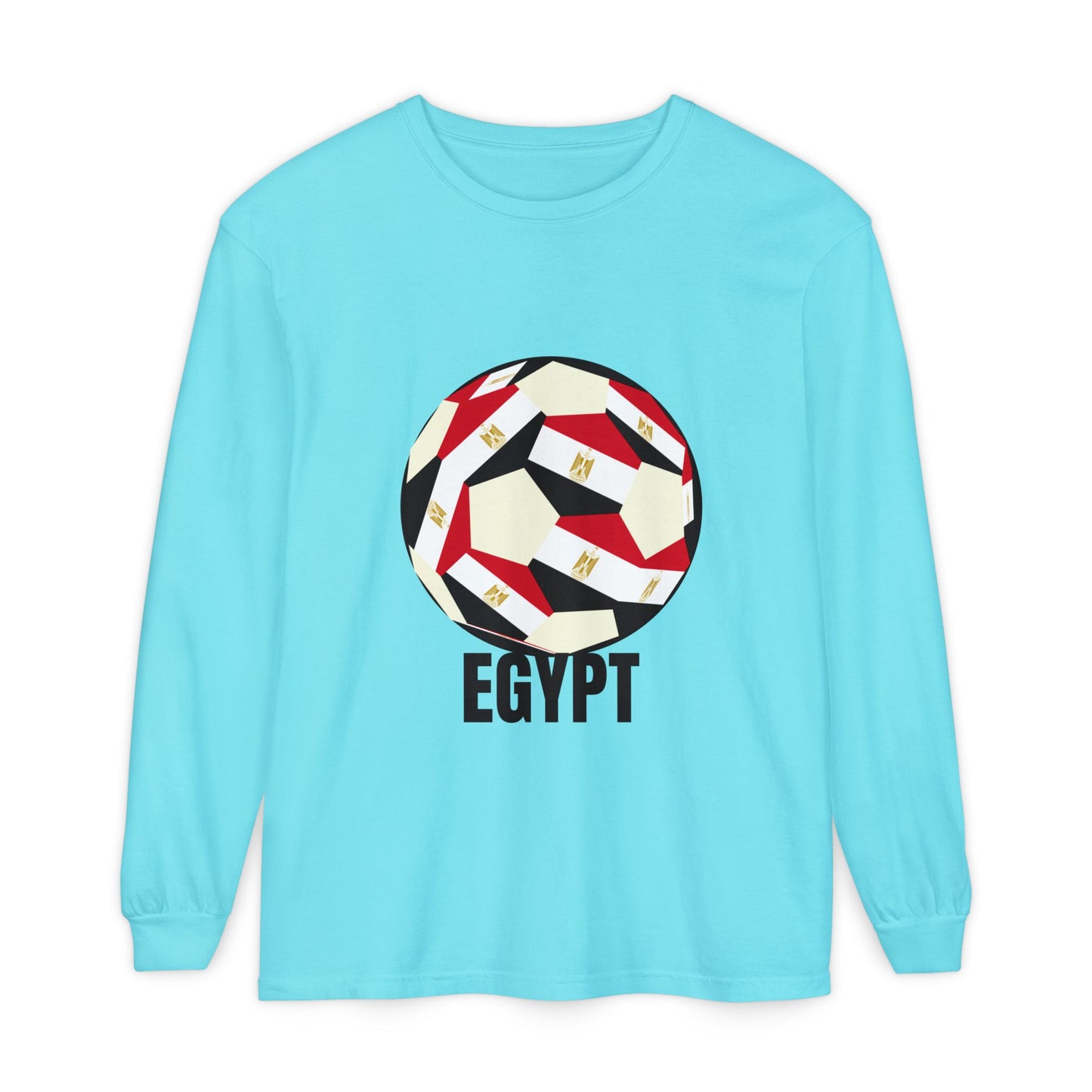 Egypt Fan Specialty Soccer Ball Design Long Sleeve T-Shirt