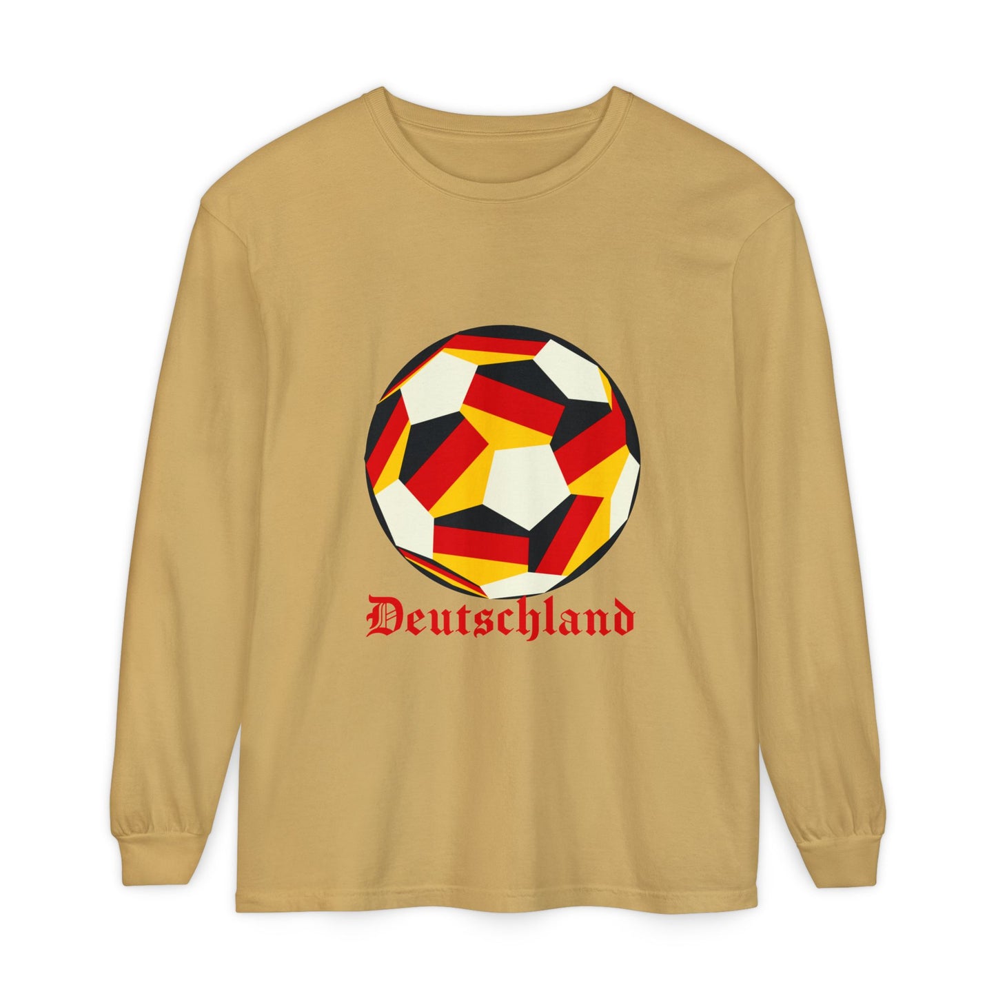 Germany Fan Specialty Soccer Ball Design Long Sleeve Tee