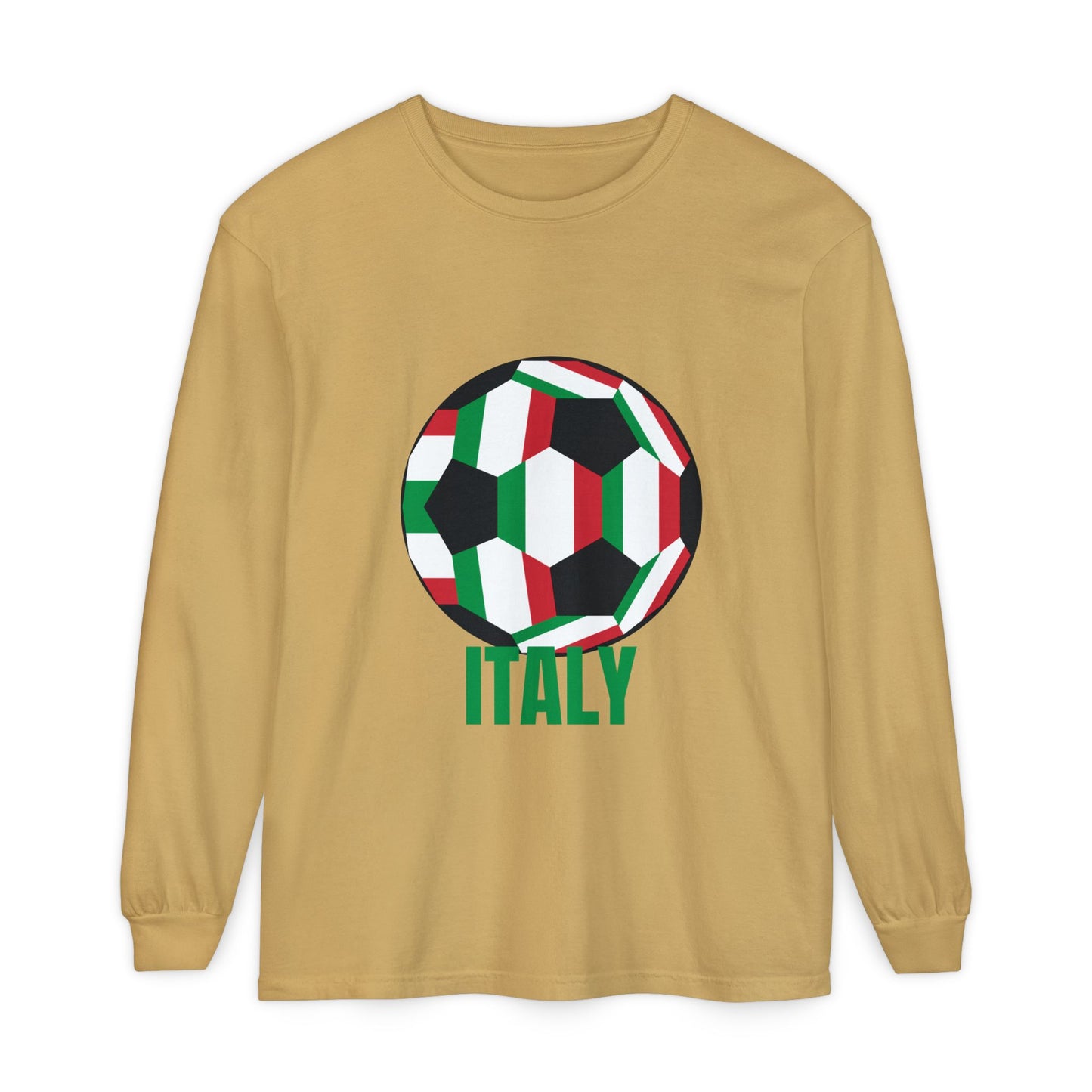 Italy Fan Specialty Soccer Ball Design Long Sleeve Tee