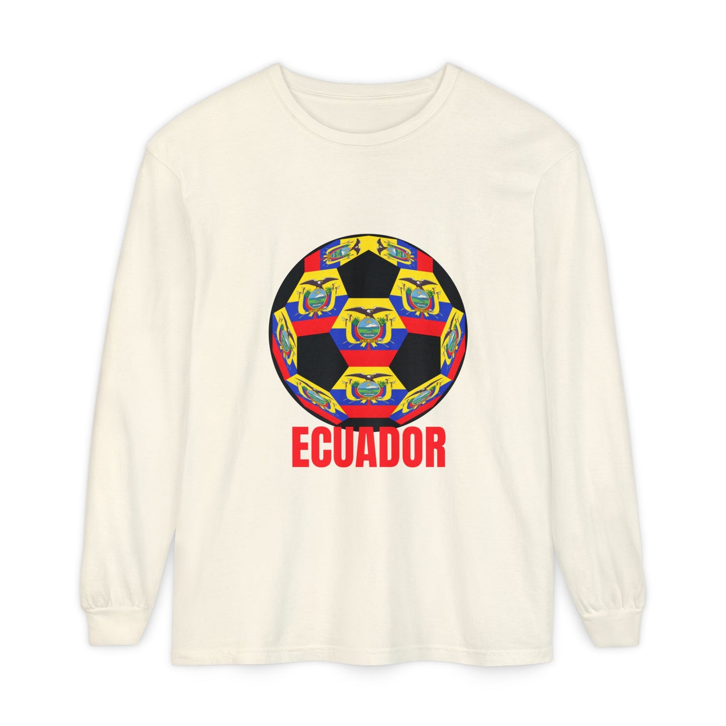 Ecuador Fan Specialty Soccer Ball Soccer Ball Long Sleeve Tee