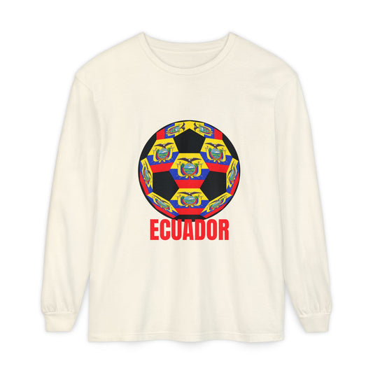 Ecuador Fan Specialty Soccer Ball Soccer Ball Long Sleeve Tee