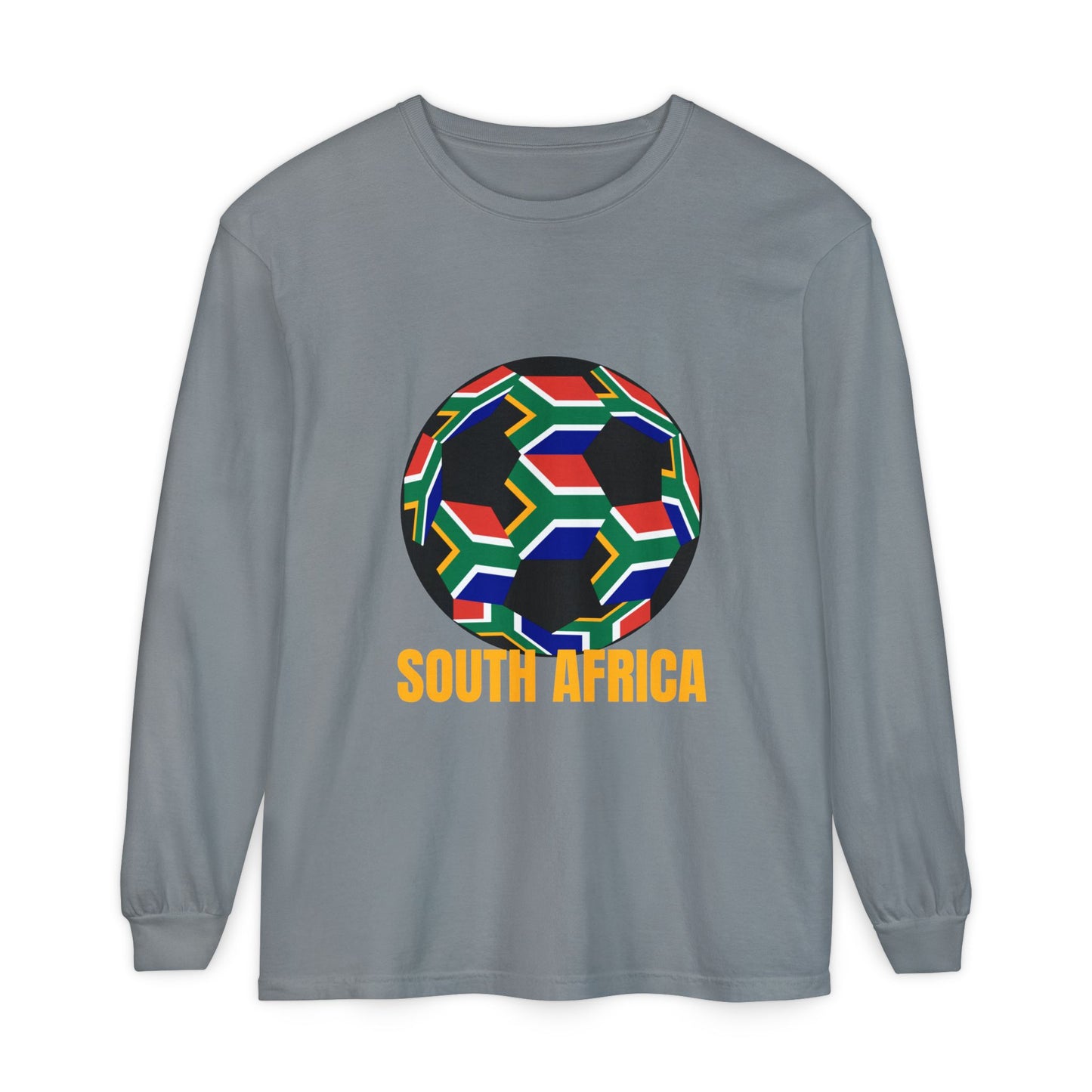 South Africa Fan Specialty Soccer Ball Design Long Sleeve Tee