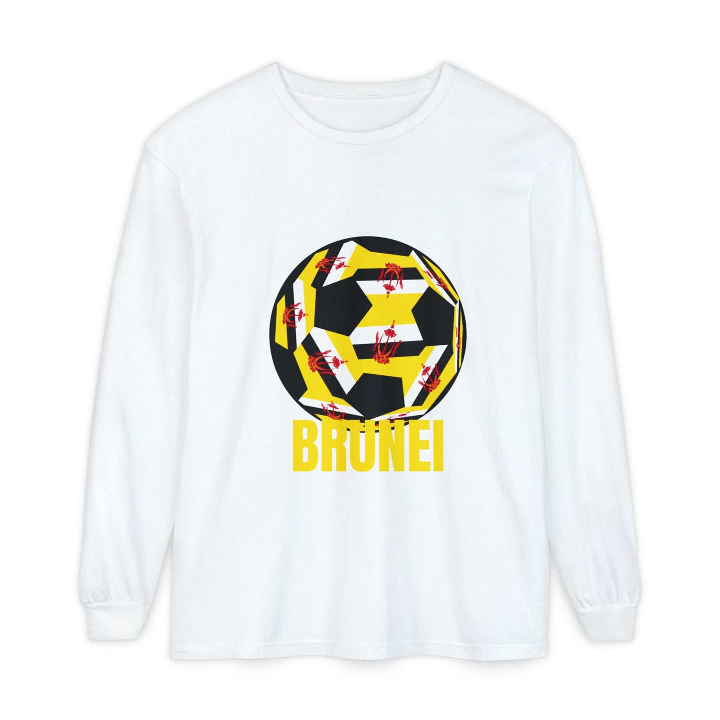 Brunei Fan Specialty Soccer Ball Design  Long Sleeve Tee