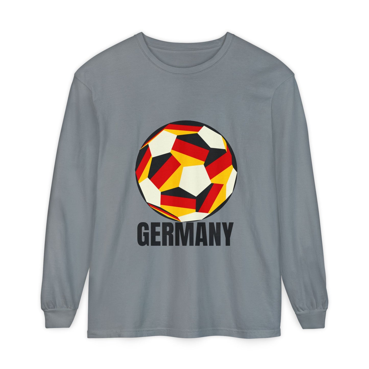 Germany Fan Specialty Soccer Ball Design Long Sleeve Tee