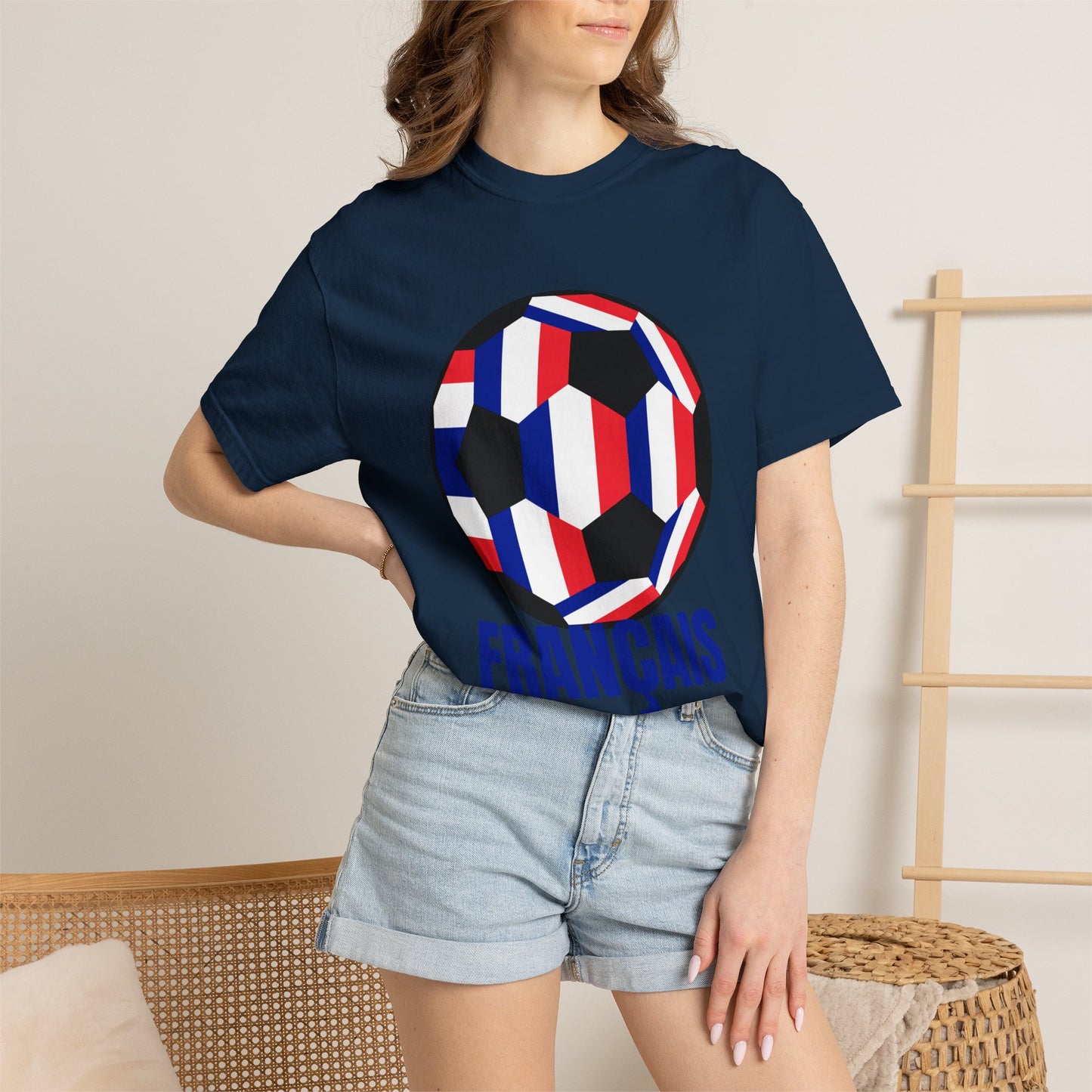 FRANÇAIS Fan Specialty Soccer Ball Design T Shirt