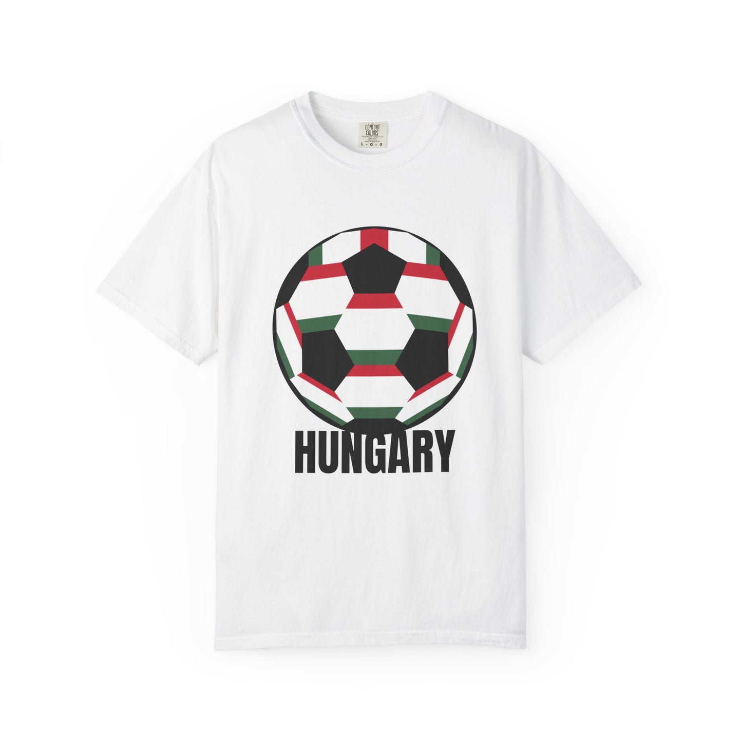 Hungary Fan Specialty Soccer Ball Design T Shirt Black Print