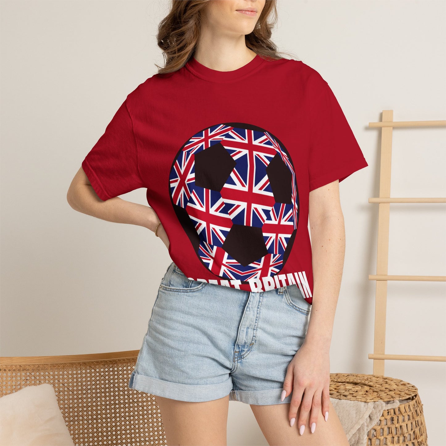 Great Britain Fan Specialty Soccer Ball Design T Shirt