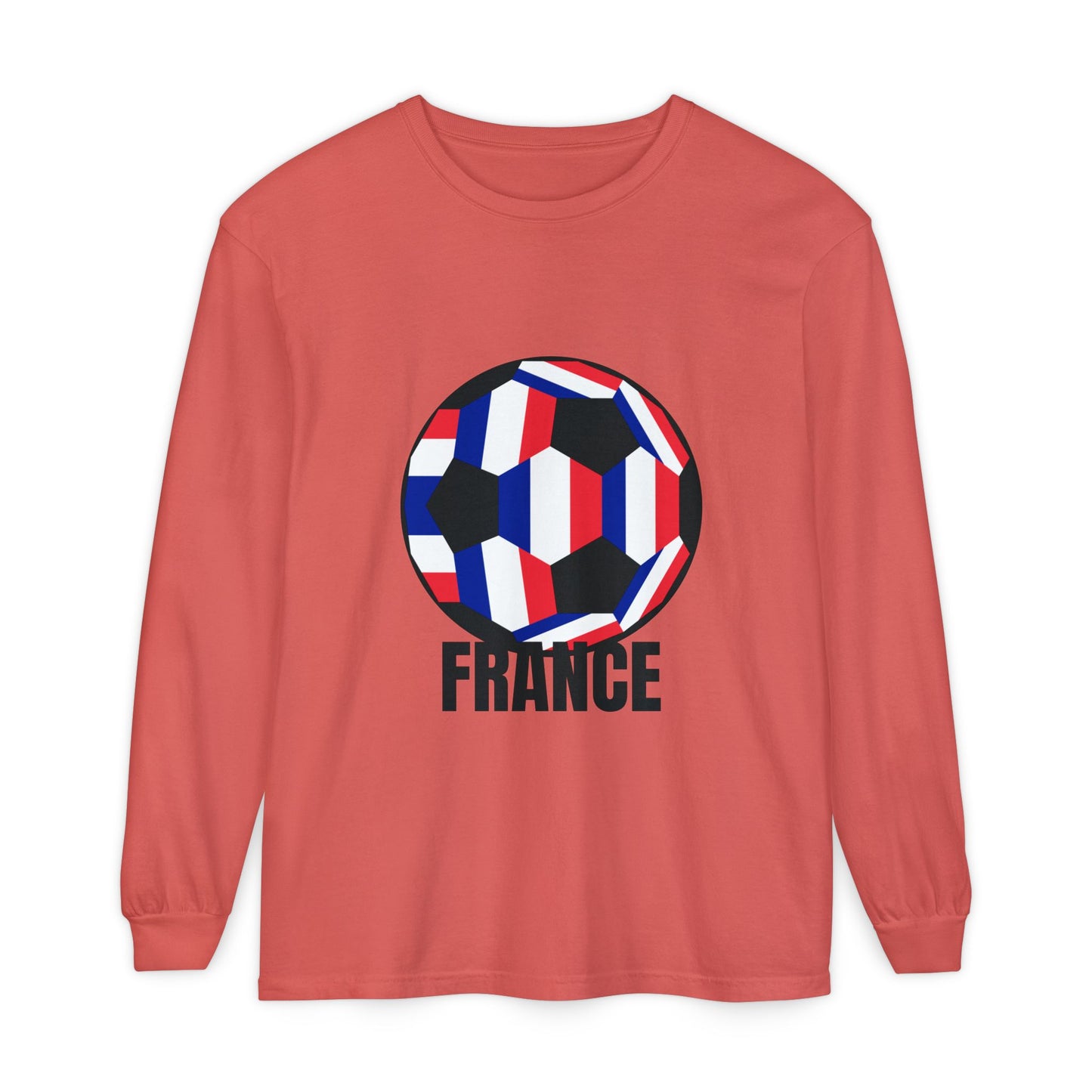 France Fan Specialty Soccer Ball Design Soccer Long Sleeve Tee