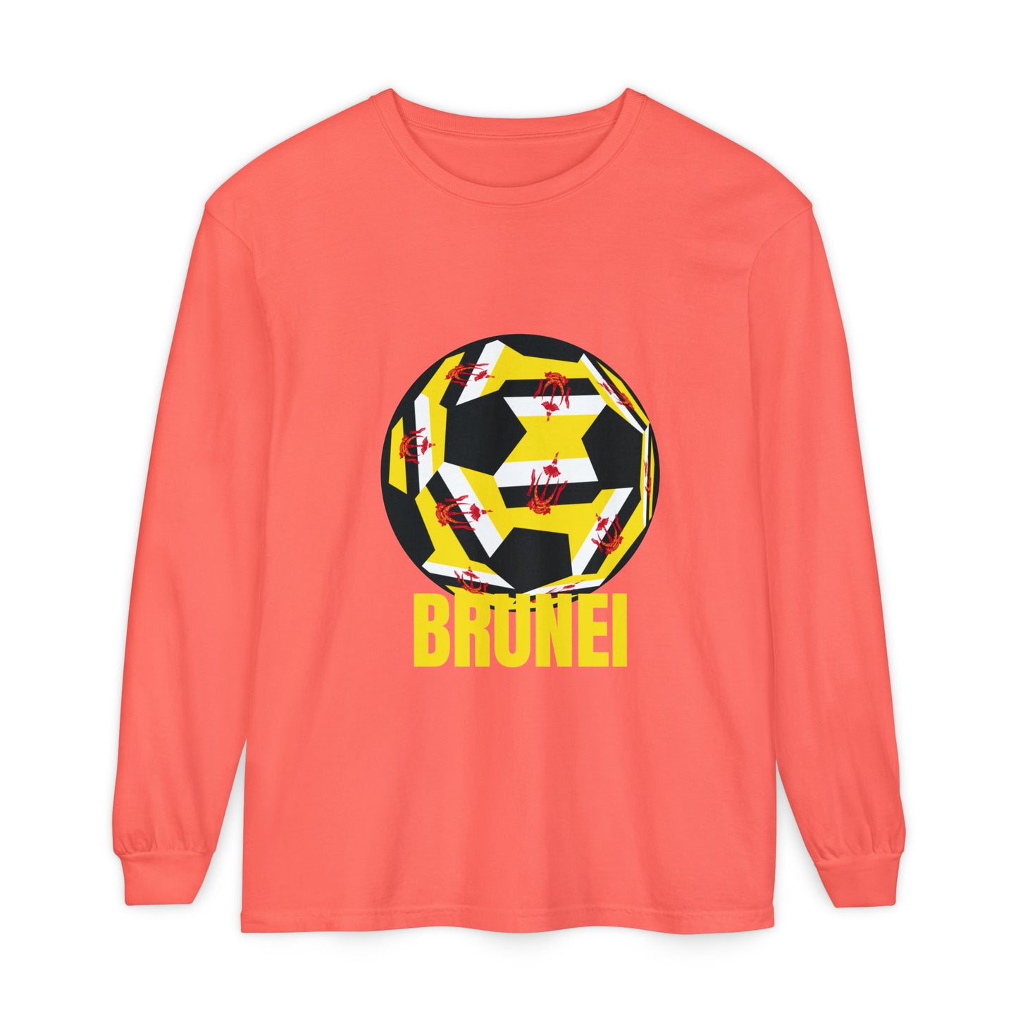 Brunei Fan Specialty Soccer Ball Design  Long Sleeve Tee