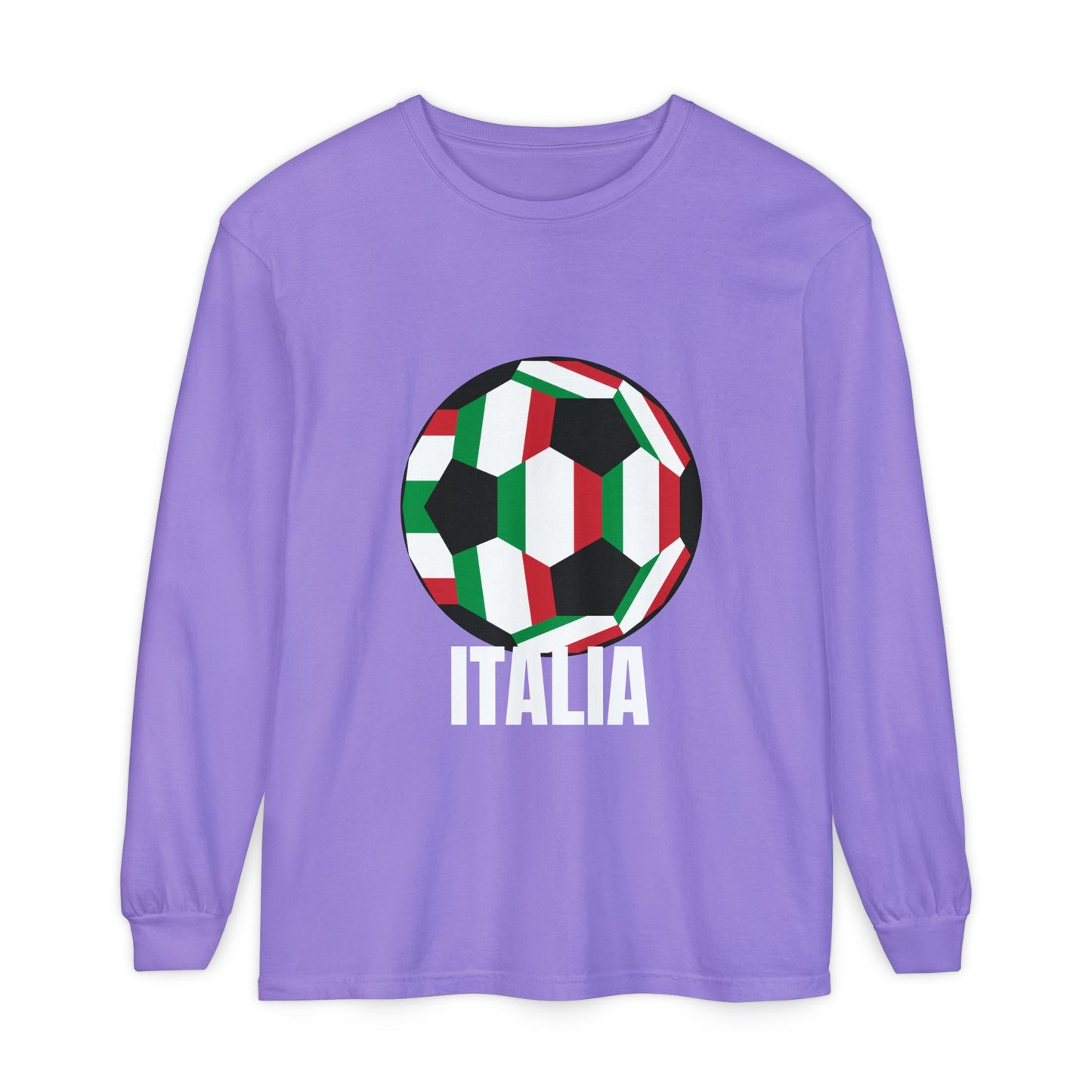 Italia Fan Specialty Soccer Ball Design Long Sleeve Tee