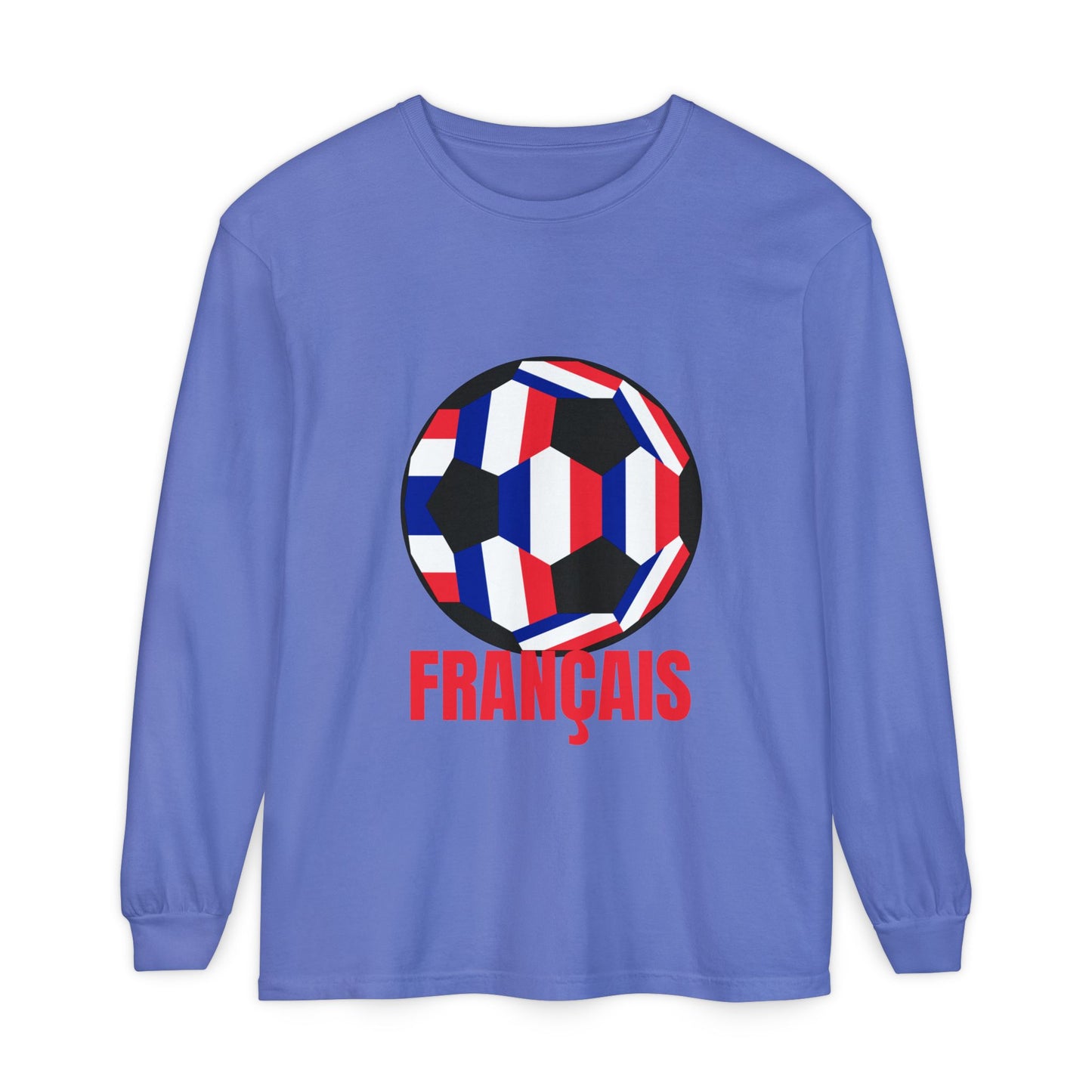Francais Fan Specialty Soccer Ball Design Long Sleeve Tee