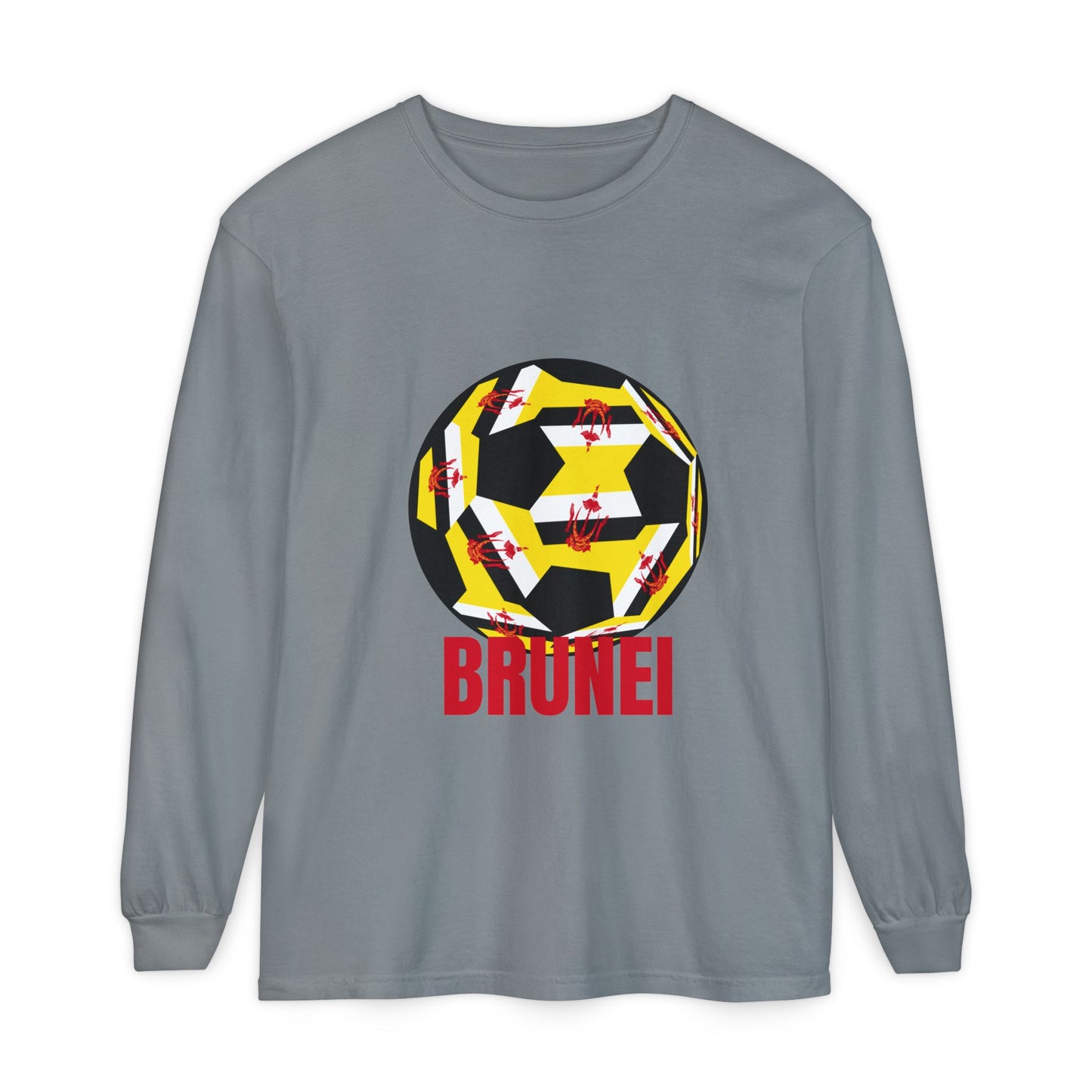 Brunei Fan Specialty Soccer Ball Design  Long Sleeve Tee