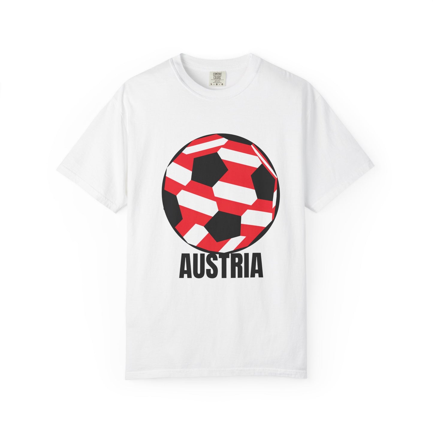 Austria Soccer Ball T-Shirt – Red & White Football Fan Tee